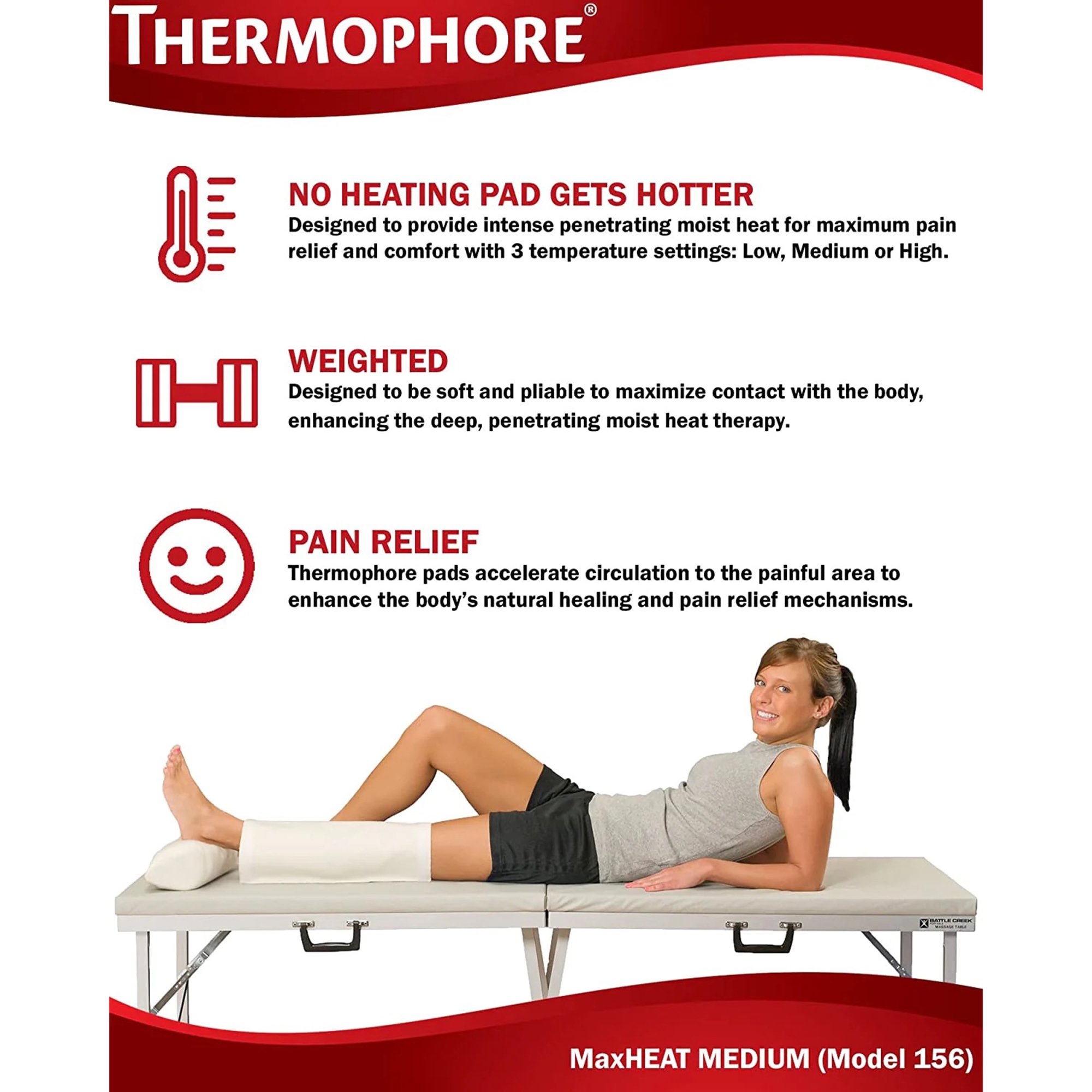 Thermophore MaxHEAT Moist Heating Pad F00156 by Battle Creek