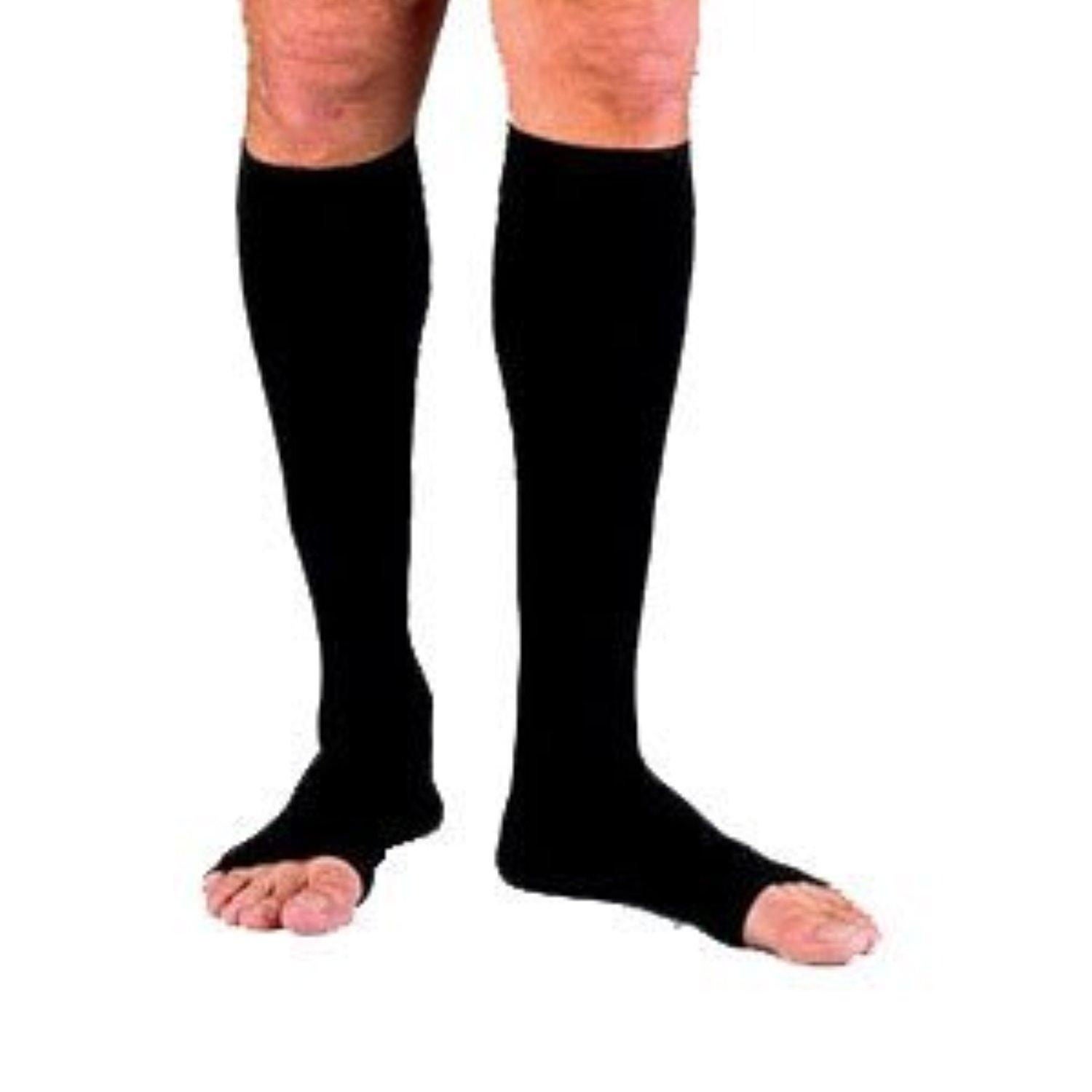 BSN Medical - 115373 Compression Stocking Jobst® for Men Knee High X-Large / Full Calf Black Open Toe