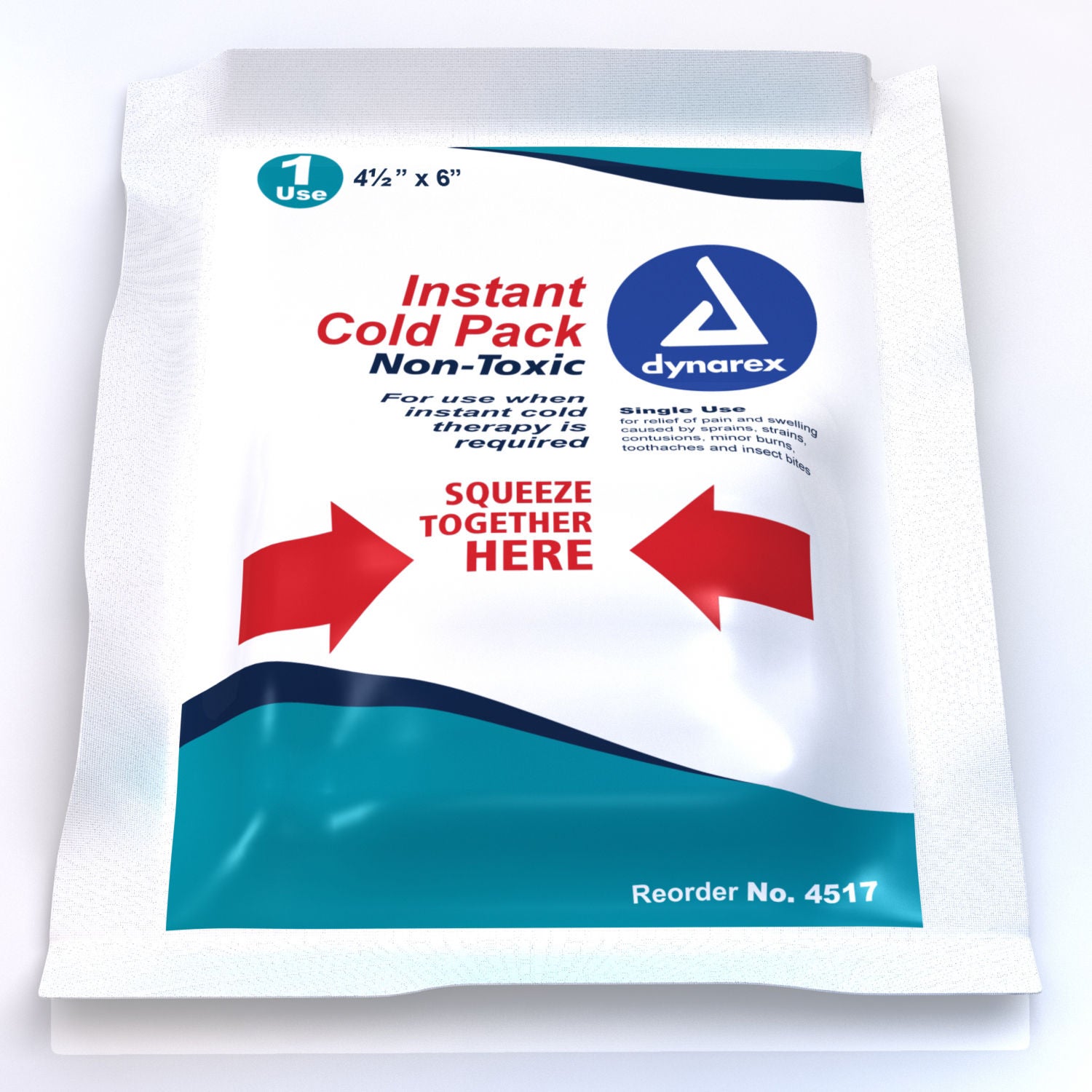 Dynarex - 4517 Instant Cold Pack Dynarex® Non-Toxic General Purpose One Size Fits Most 4 X 5 Inch Plastic / Urea / Water Disposable