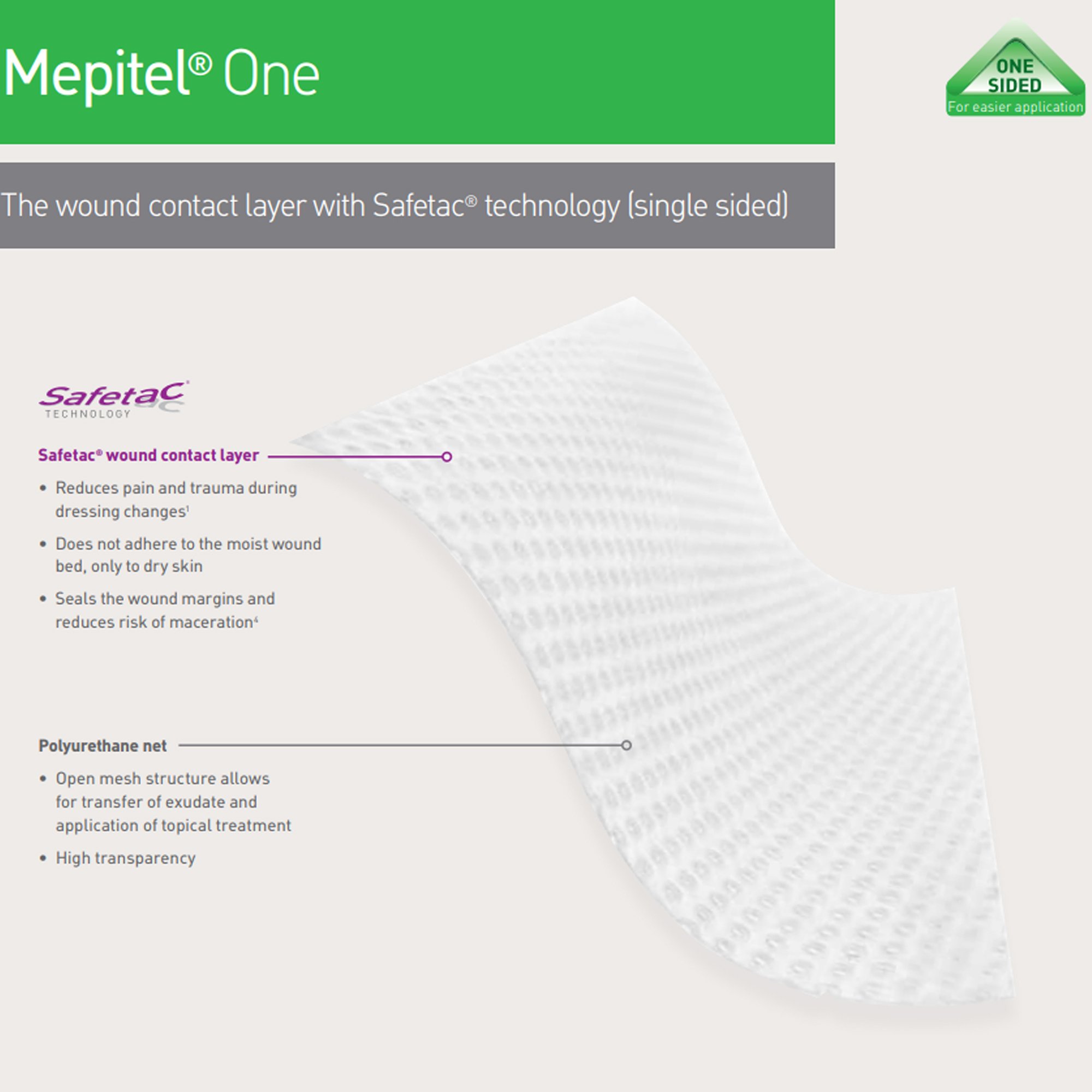 Molnlycke 289300 - Mepitel® One Silicone Dressing, 3 x 4 Inch - 1/Each, 10/Box, 40/Case