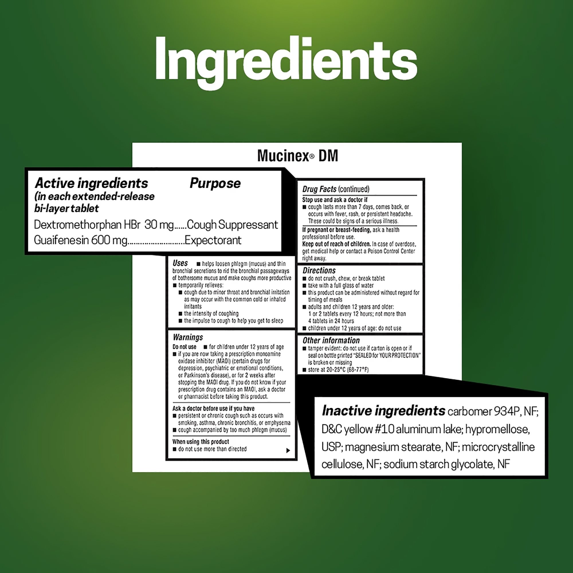 Reckitt Benckiser - 63824005634 Mucinex® DM Guaifenesin / Dextromethorphan Cold and Cough Relief