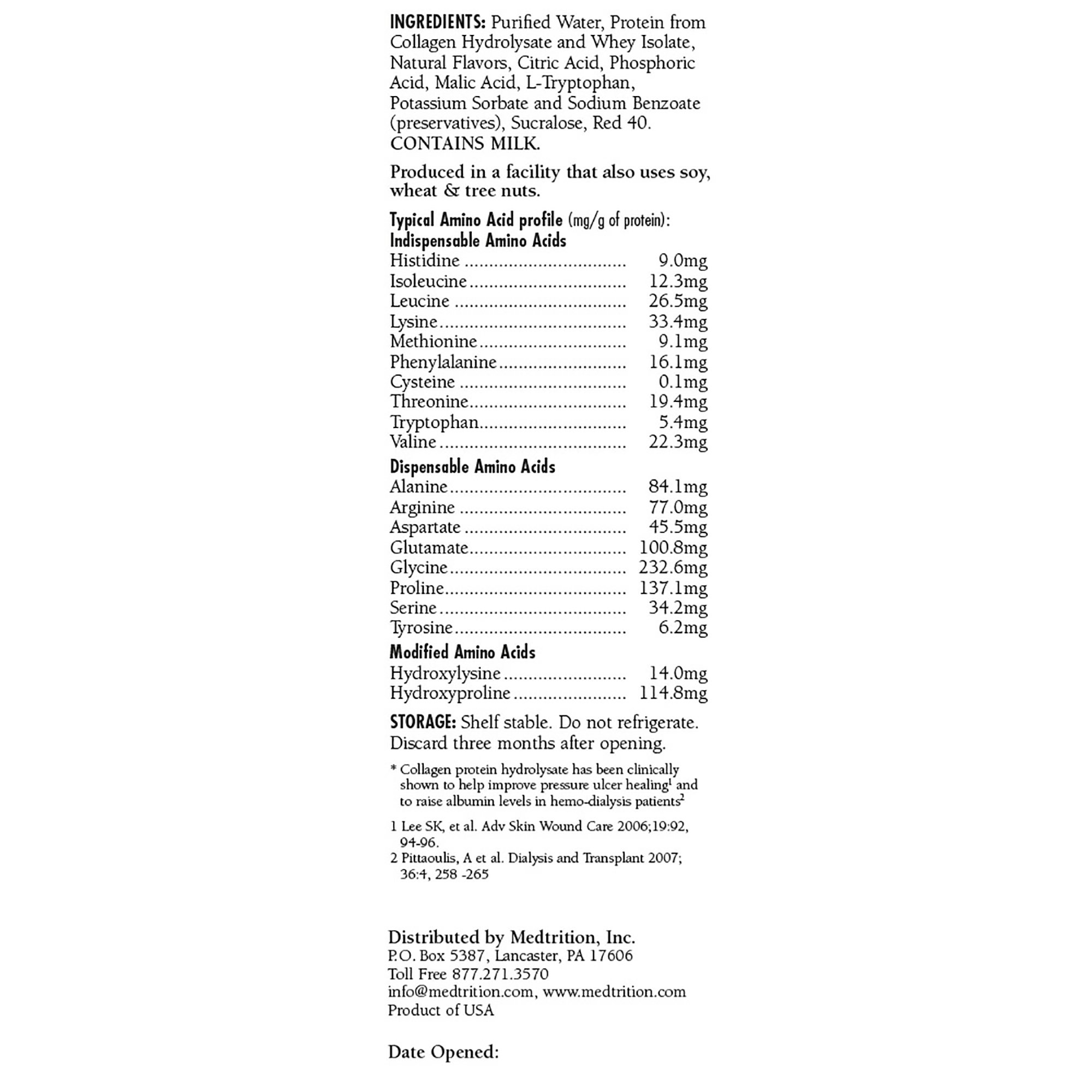 Medtrition-National Nutrition 11535 - ProSource NoCarb™ Berry Punch Collagen and Whey Protein Formula, 32-ounce Bottle - 1/Each, 4/Case