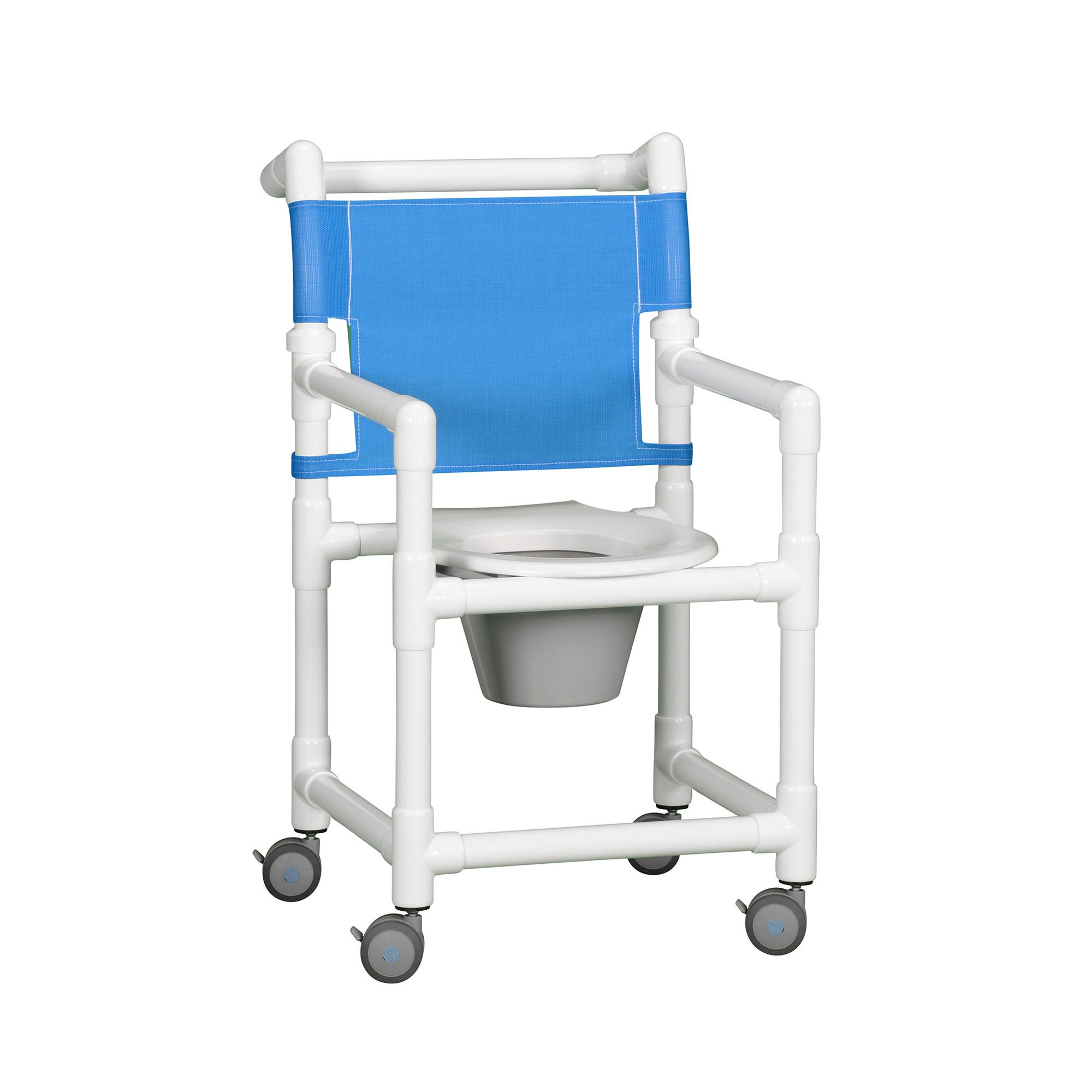 IPU - ESC17 P Commode / Shower Chair Select Fixed Arms PVC Frame Mesh Backrest 17-1/4 Inch Seat Width 300 lbs. Weight Capacity