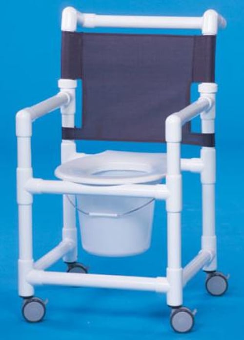 IPU - ESC17 P Commode / Shower Chair Select Fixed Arms PVC Frame Mesh Backrest 17-1/4 Inch Seat Width 300 lbs. Weight Capacity