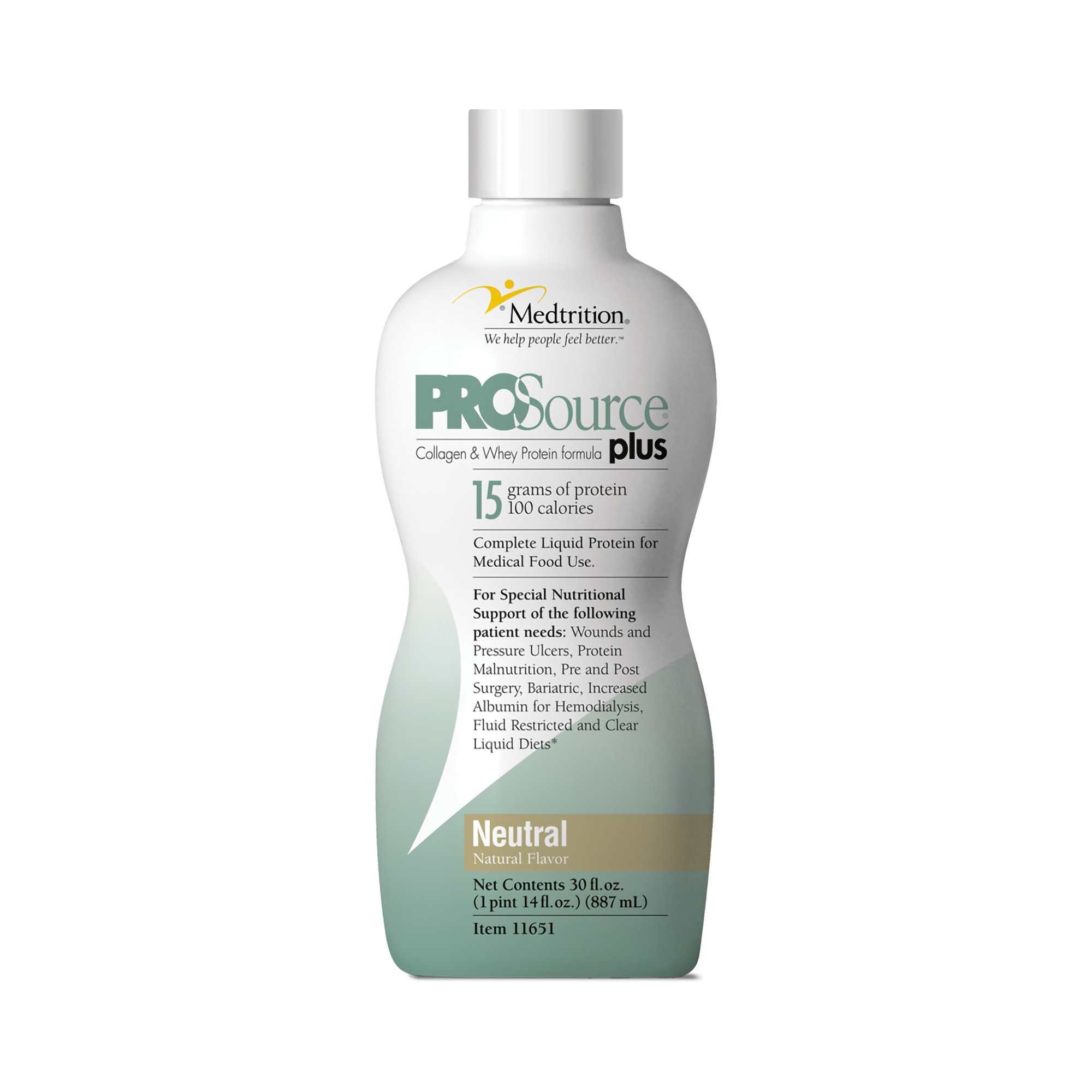 Medtrition-National Nutrition 11651 - ProSource Plus™ Collagen and Whey Protein Formula, 32-ounce Bottle - 1/Each, 4/Case