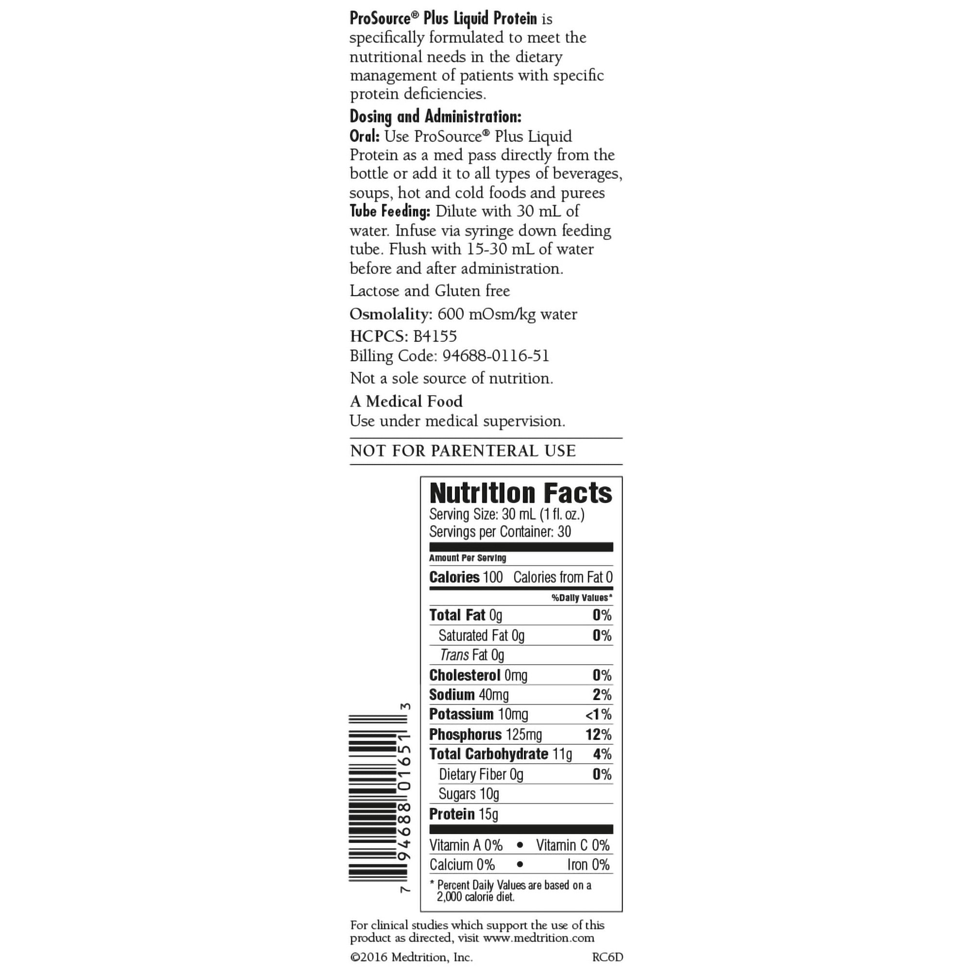 Medtrition-National Nutrition 11651 - ProSource Plus™ Collagen and Whey Protein Formula, 32-ounce Bottle - 1/Each, 4/Case