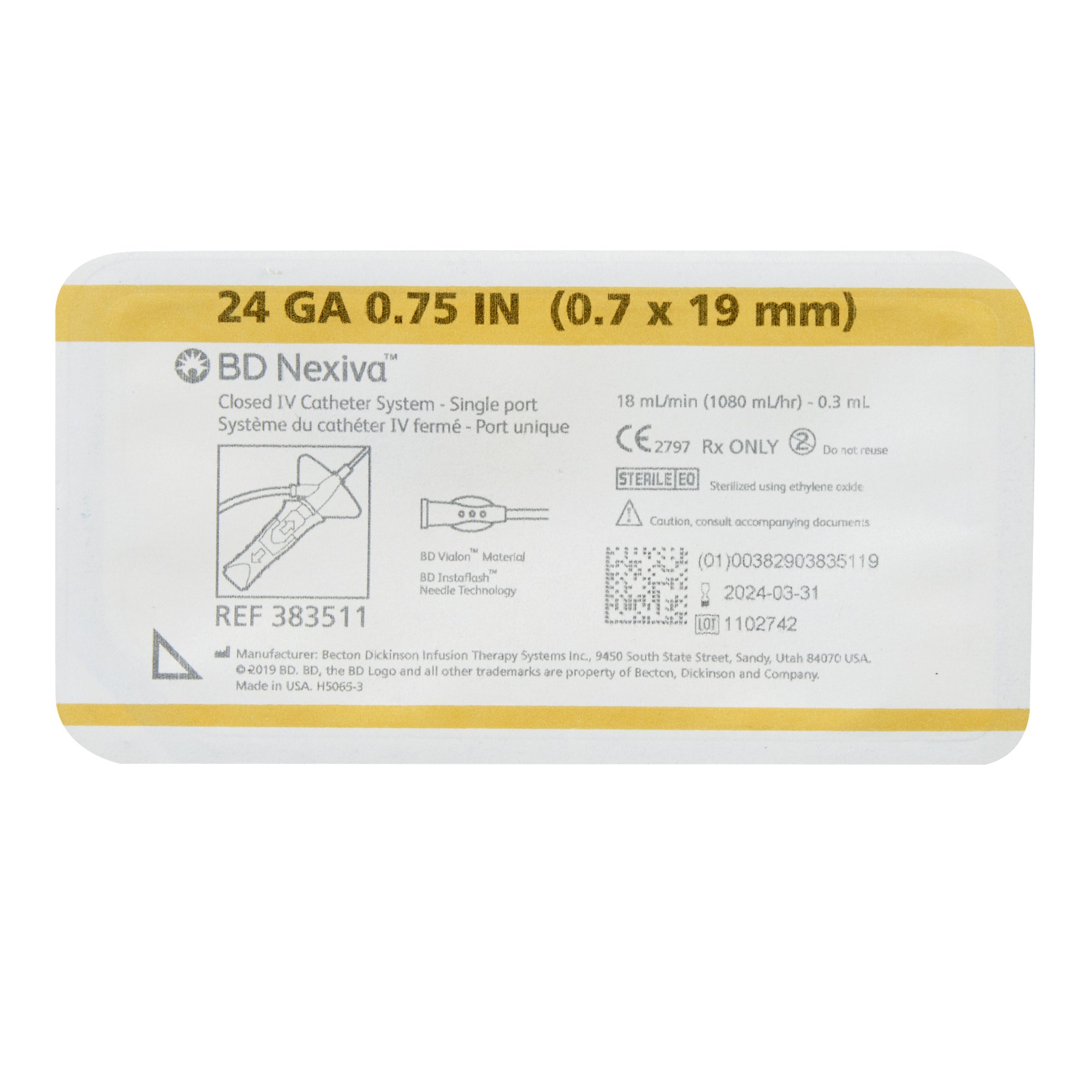 Nexiva Closed IV Catheter 383511 by BD