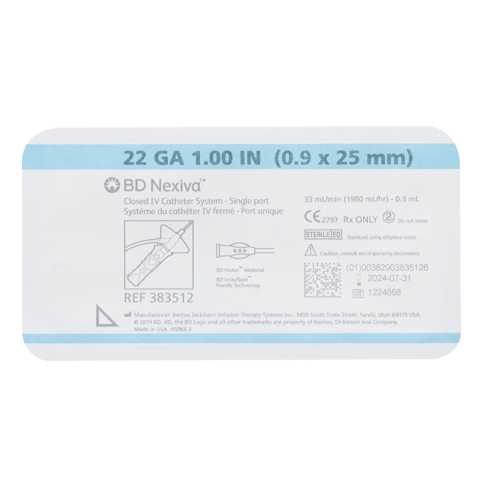 BD 383512 - 1/Each, 20/Box, 80/Case