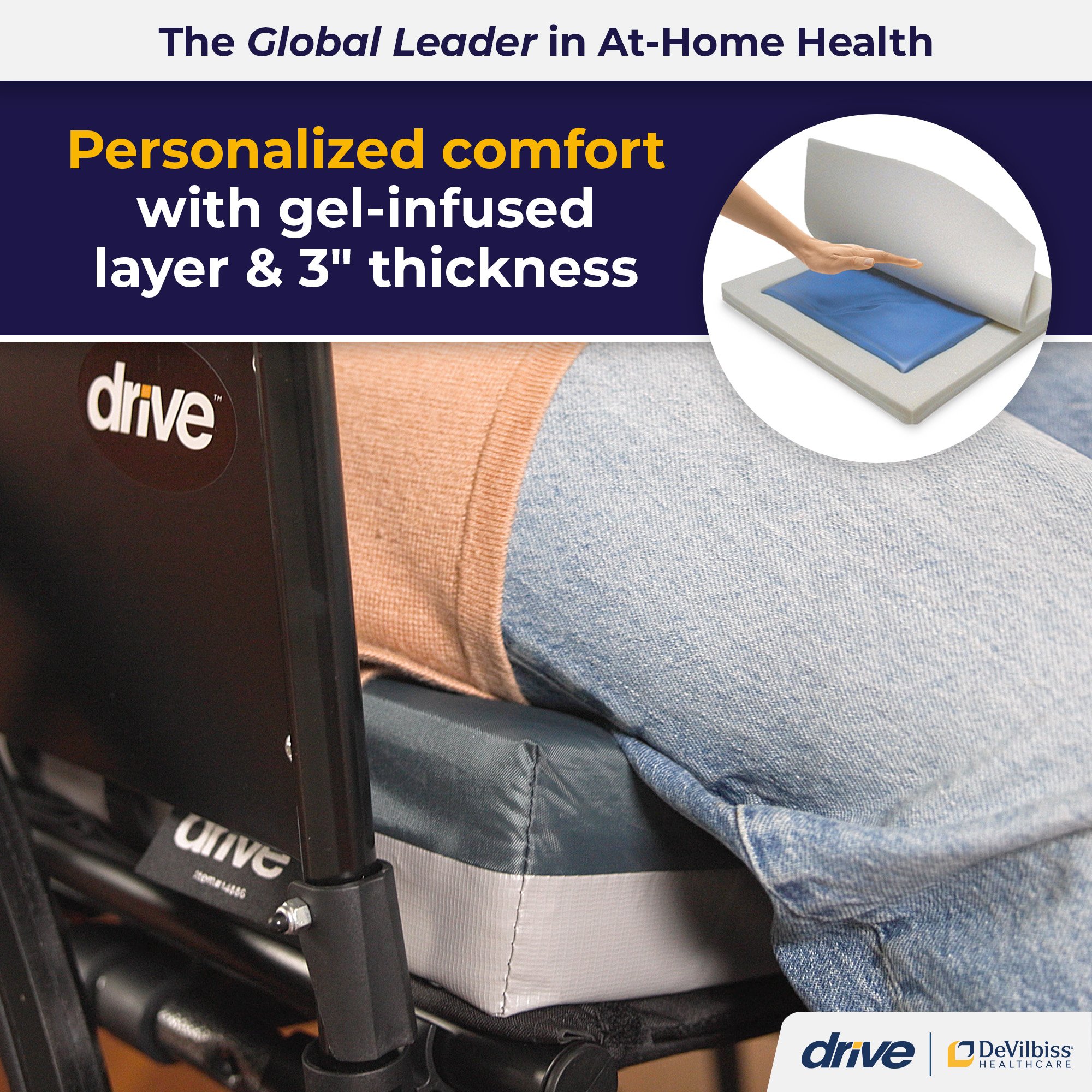 Drive DeVilbiss Healthcare - 14886 Gel "E" Seat Cushion