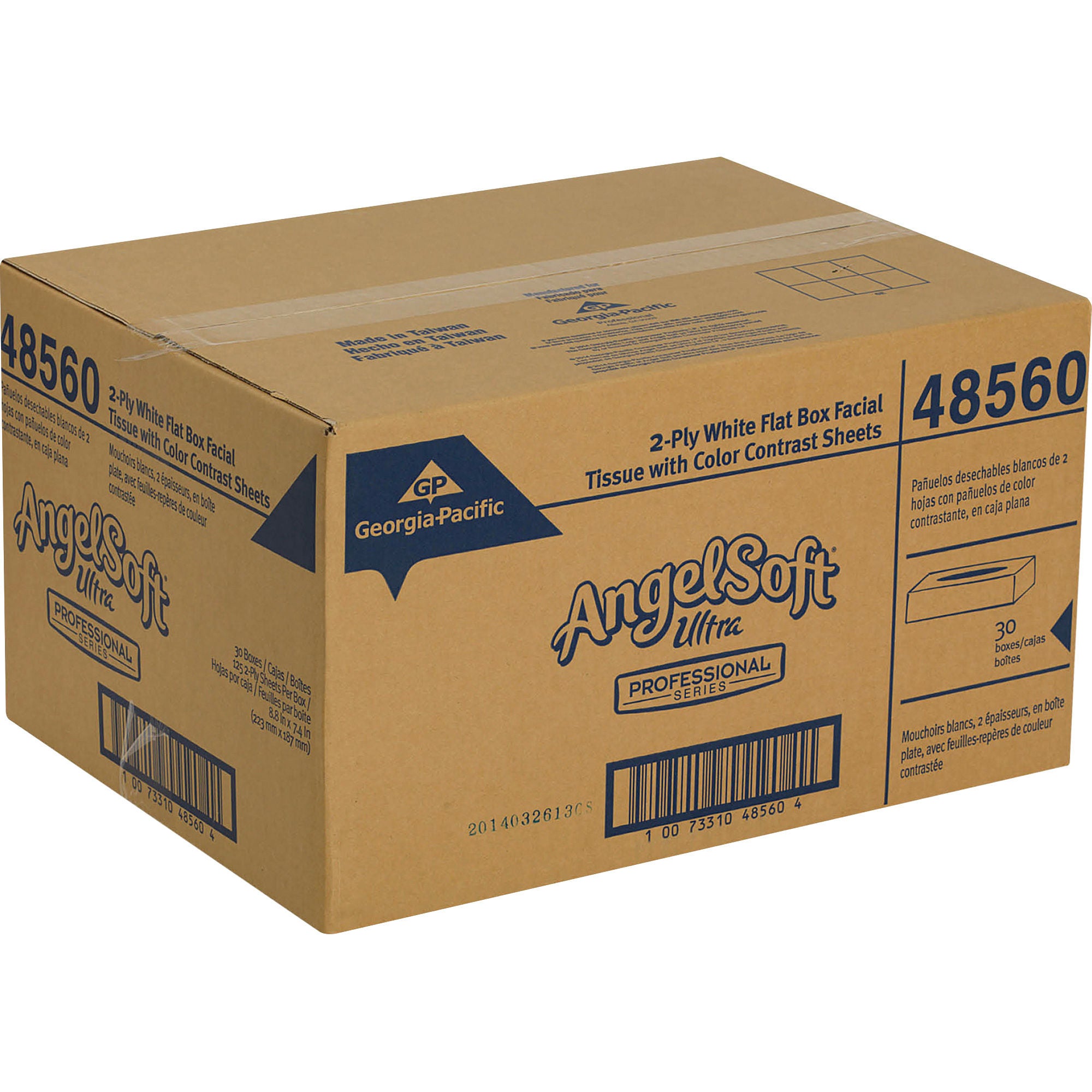 Georgia-Pacific Consumer Products LP - 48560 Facial Tissue Angel Soft Ultra Professional Series® White 7-2/5 X 8-4/5 Inch 125 Count