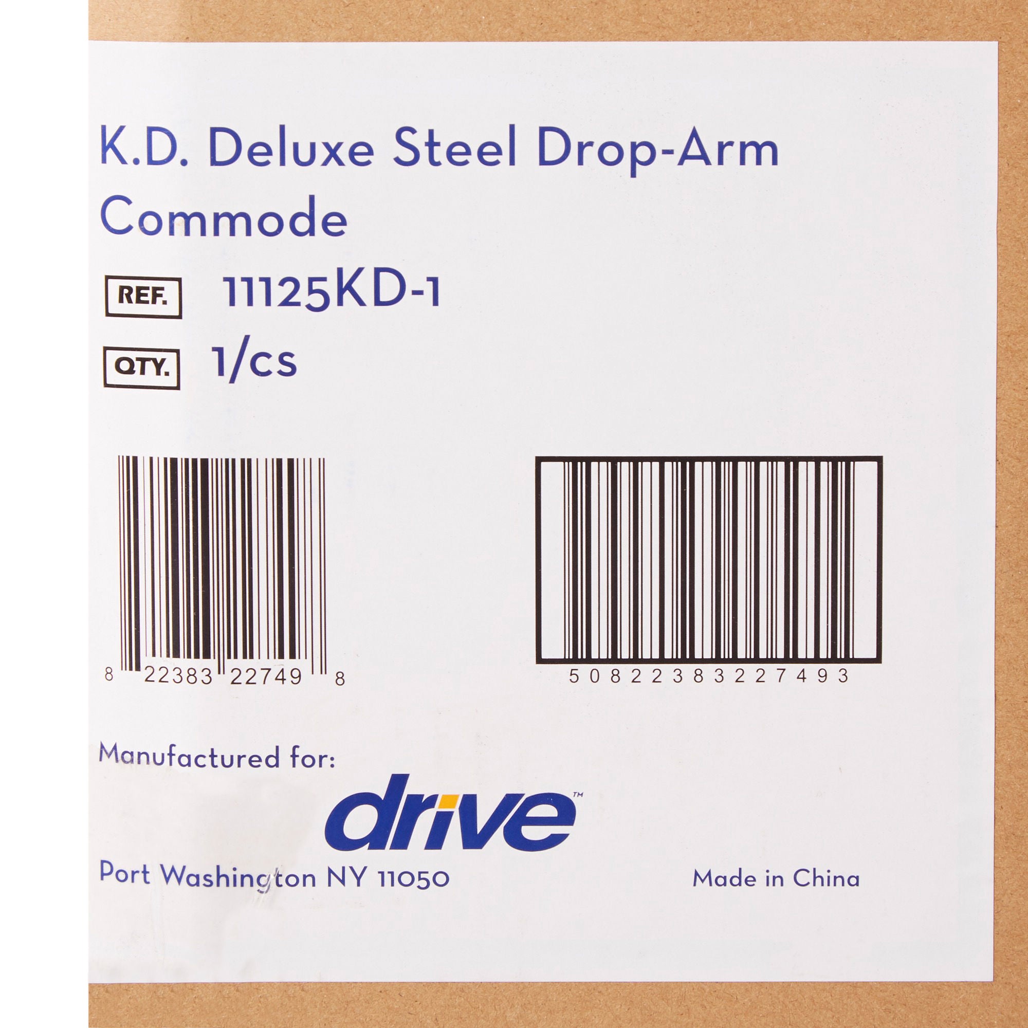 Drive DeVilbiss Healthcare - 11125KD-1 drive™ Deluxe Steel Drop-Arm Commode Chair