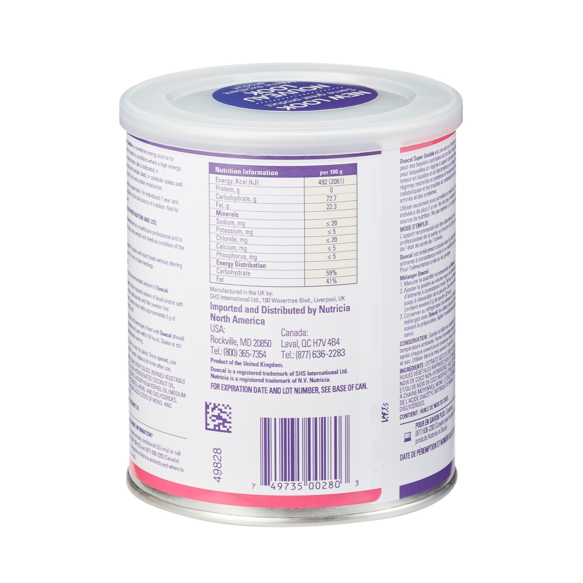 Nutricia North America - 49828 Duocal® Super Soluble Blend of Fat and Carbohydrate for Increased Caloric Intake