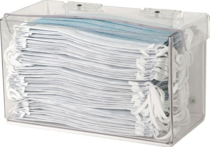 Bowman Manufacturing - FD-005 PPE Dispenser BOWMAN® Wall Mount 1-Box Capacity Clear 4-1/4 X 5 X 8-1/4 Inch PETG Plastic