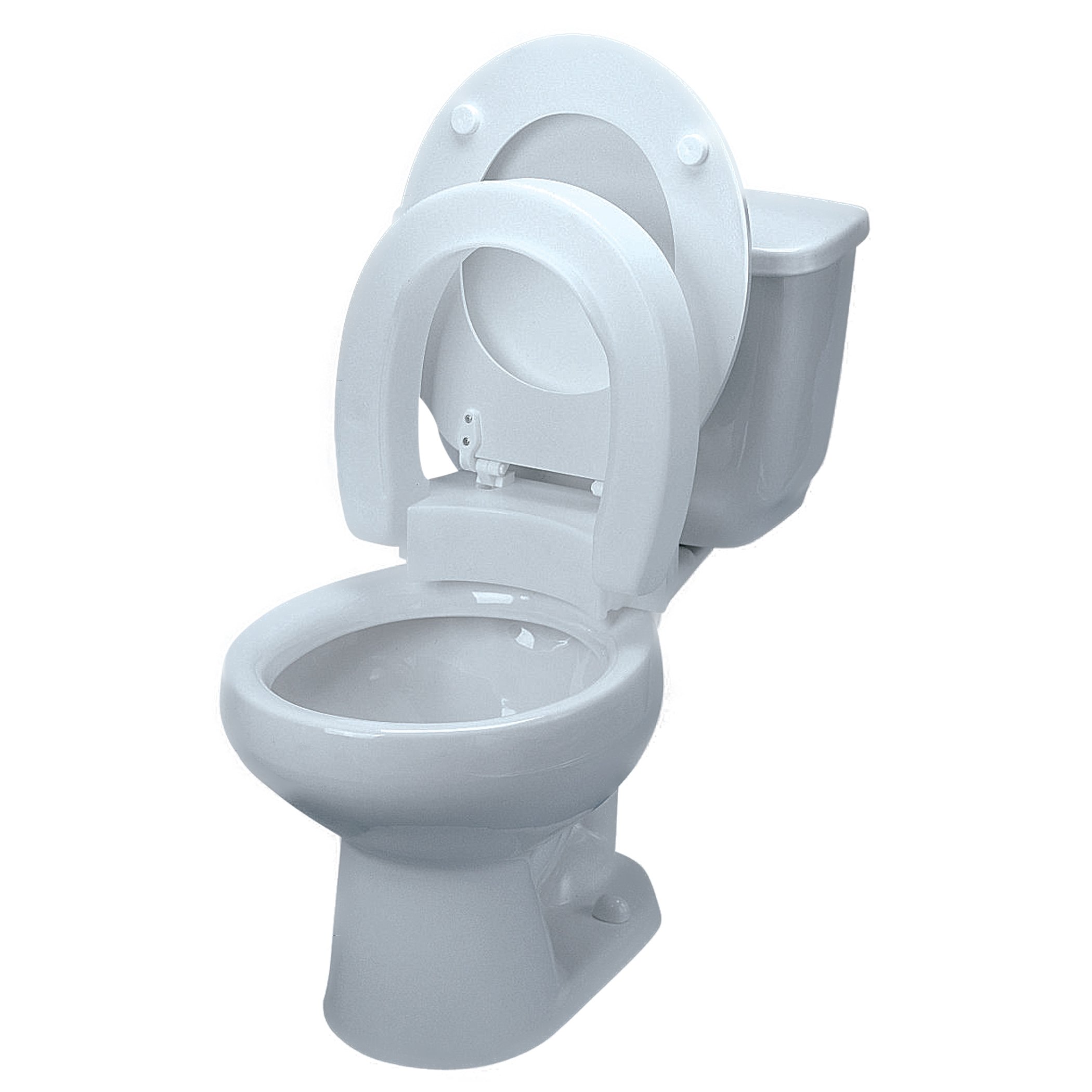Maddak 725711000 - Maddak Tall-ette® Toilet Seat - Standard, Hinged, White, 350 lbs. Capacity - 1/Each