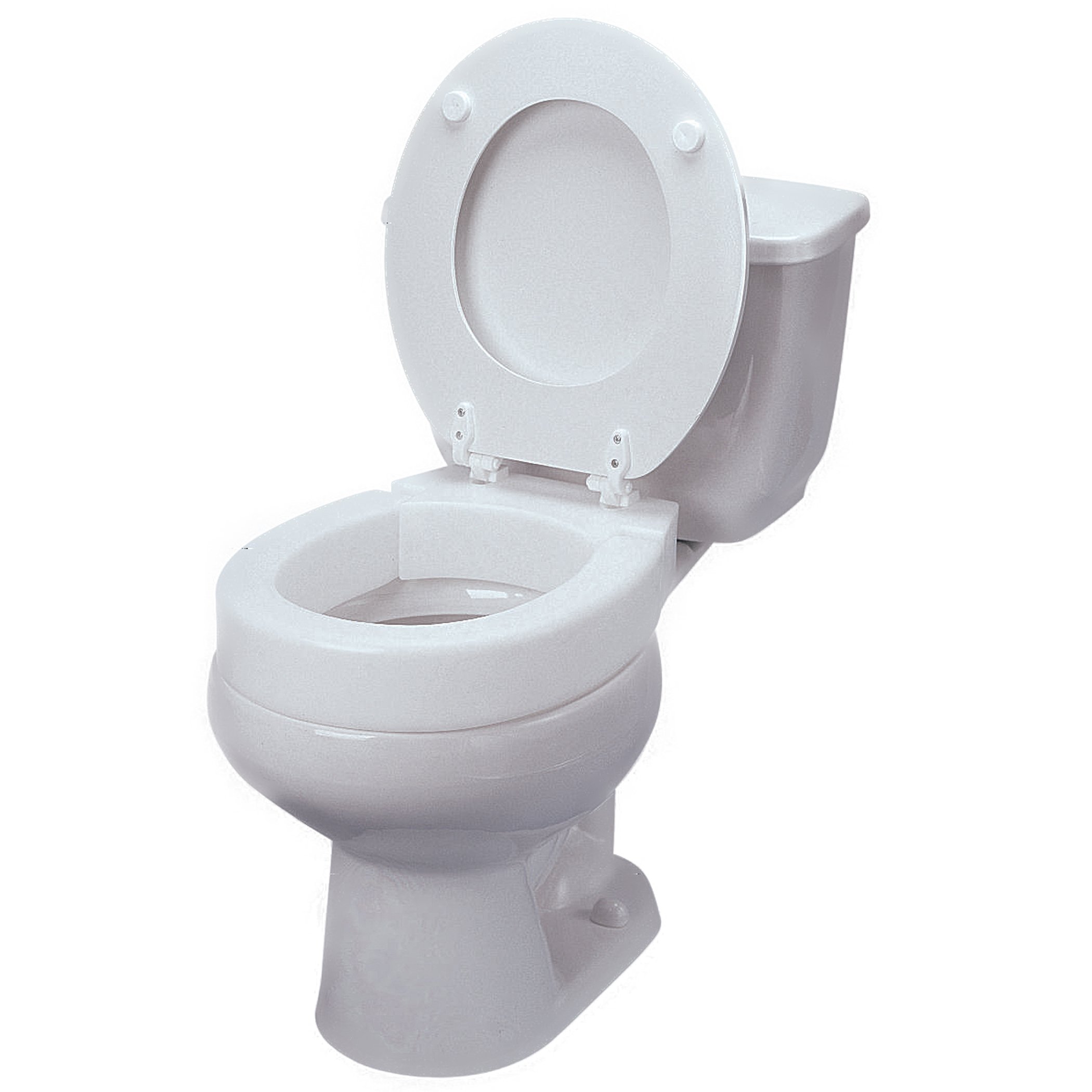 Maddak 725711000 - Maddak Tall-ette® Toilet Seat - Standard, Hinged, White, 350 lbs. Capacity - 1/Each