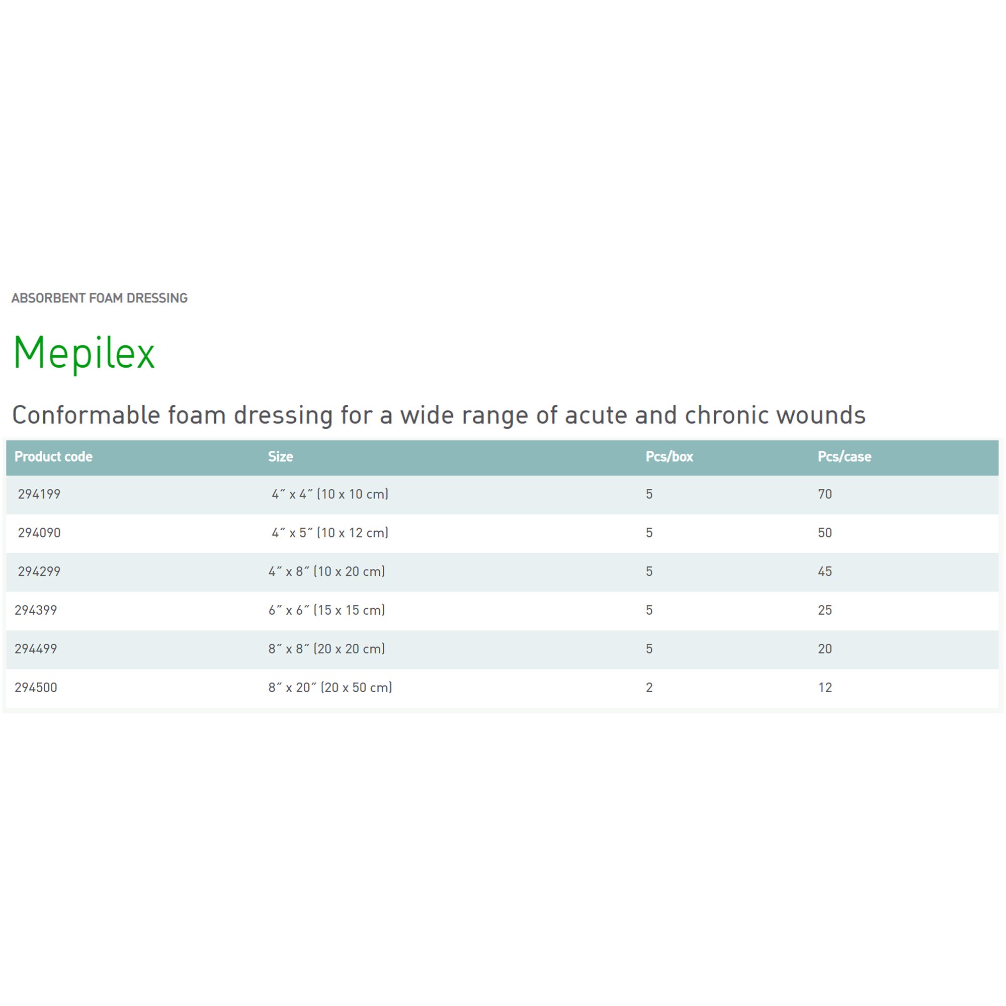 Mepilex Foam Dressing 294199 by Molnlycke
