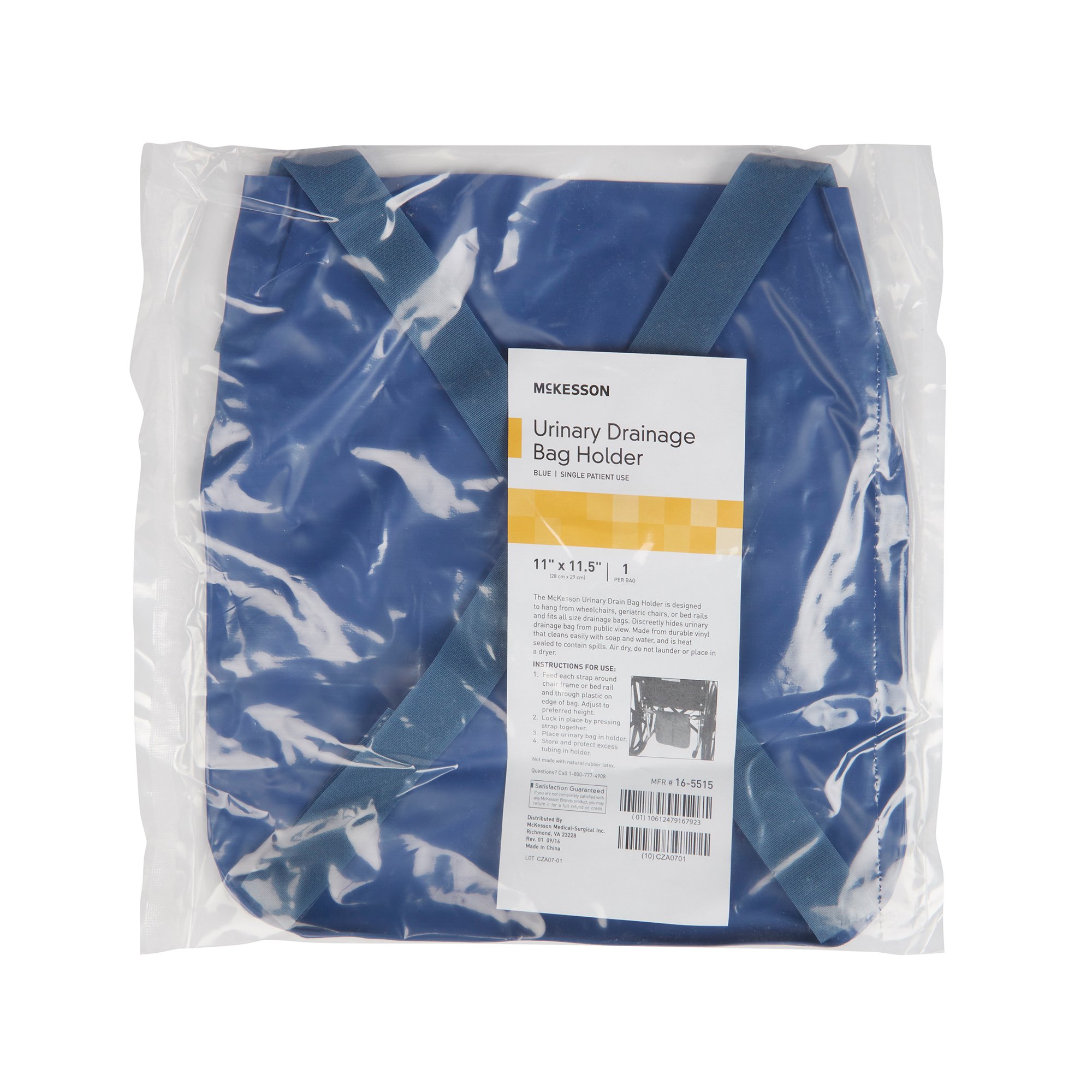 McKesson Brand 16-5515 - McKesson Urinary Bag Drainage Holder, Adjustable Straps, Dark Blue - 1/Each, 50/Case