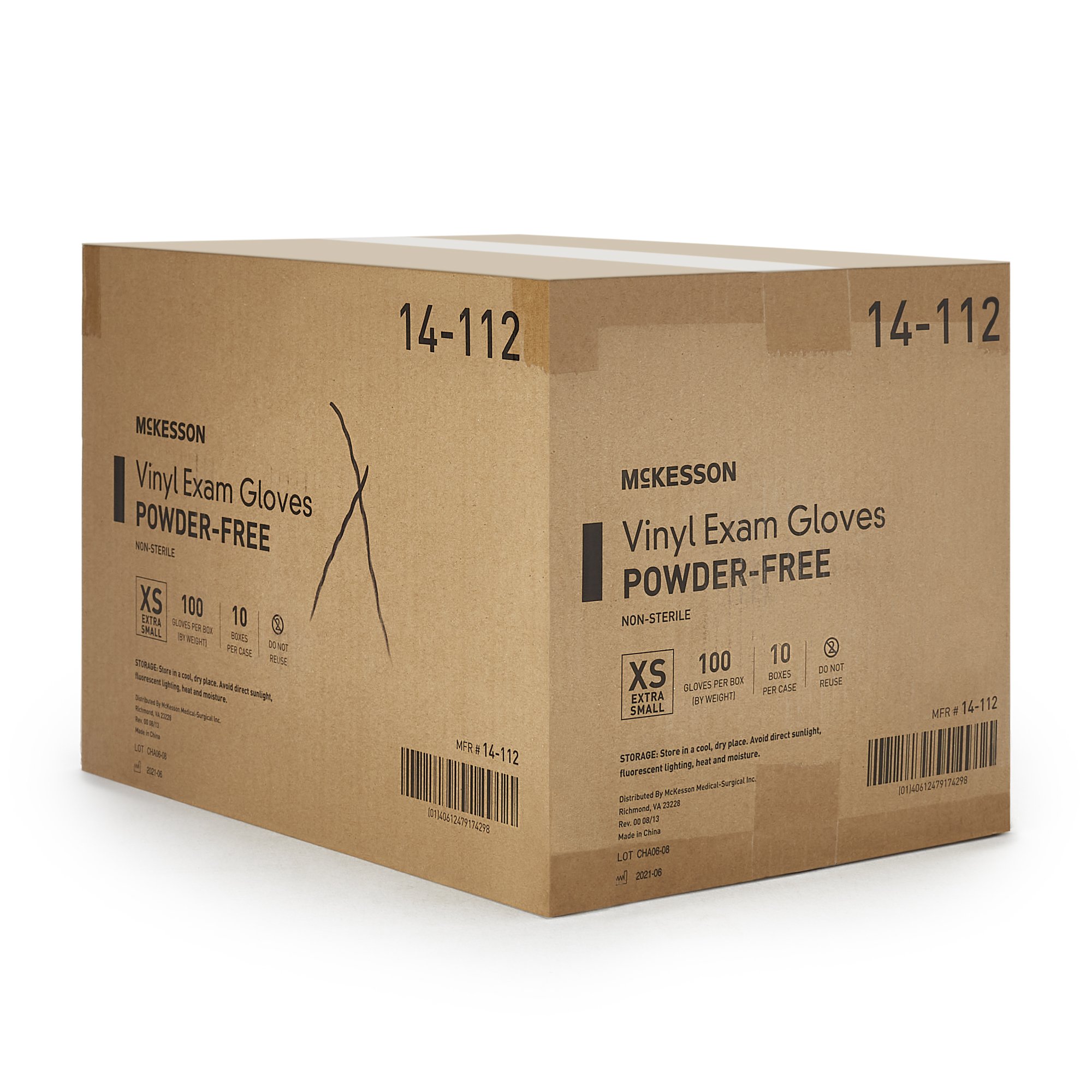 McKesson Brand 14-112 - McKesson Vinyl Exam Glove, Extra Small, Clear - 1/Box, 10/Case