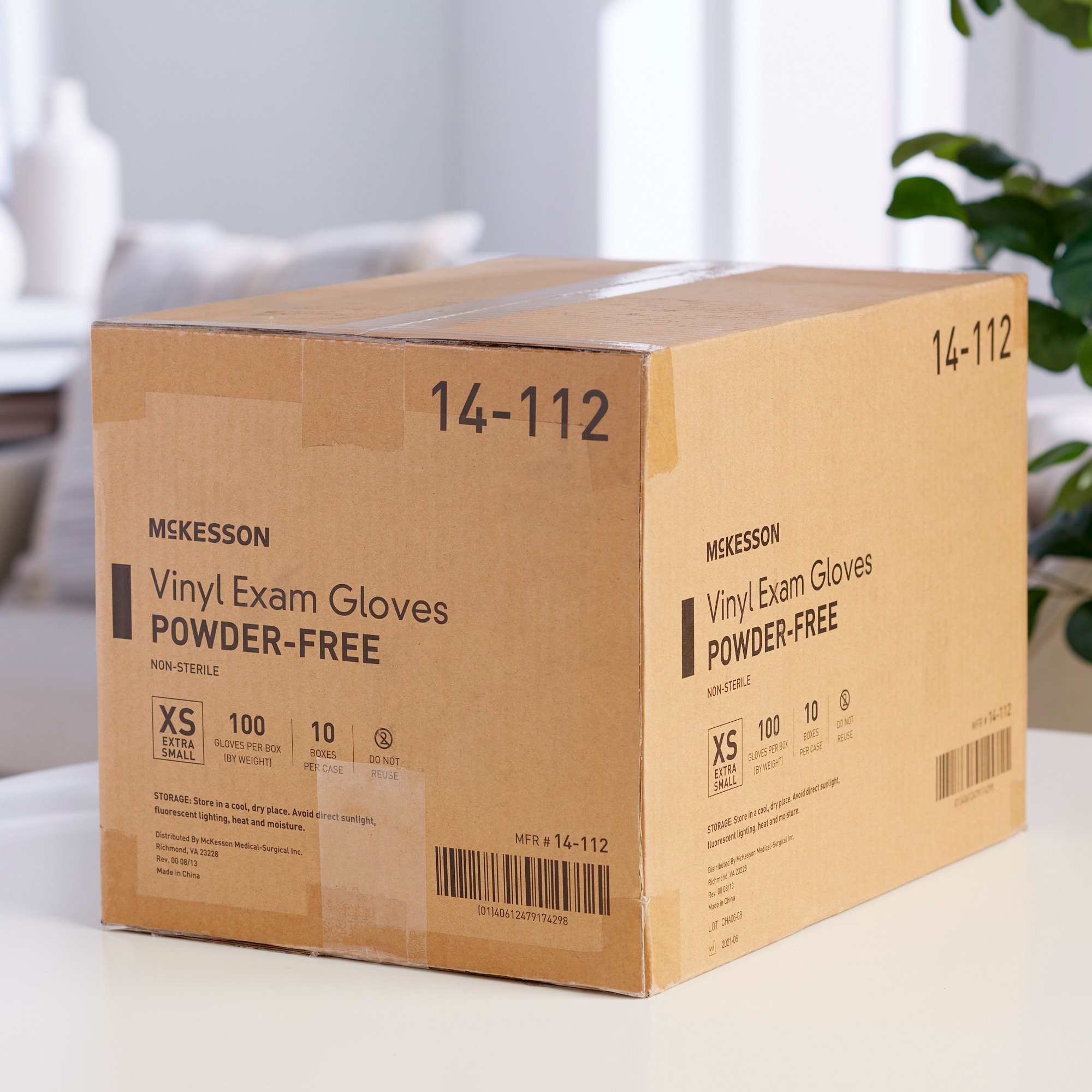 McKesson Brand 14-112 - McKesson Vinyl Exam Glove, Extra Small, Clear - 1/Box, 10/Case
