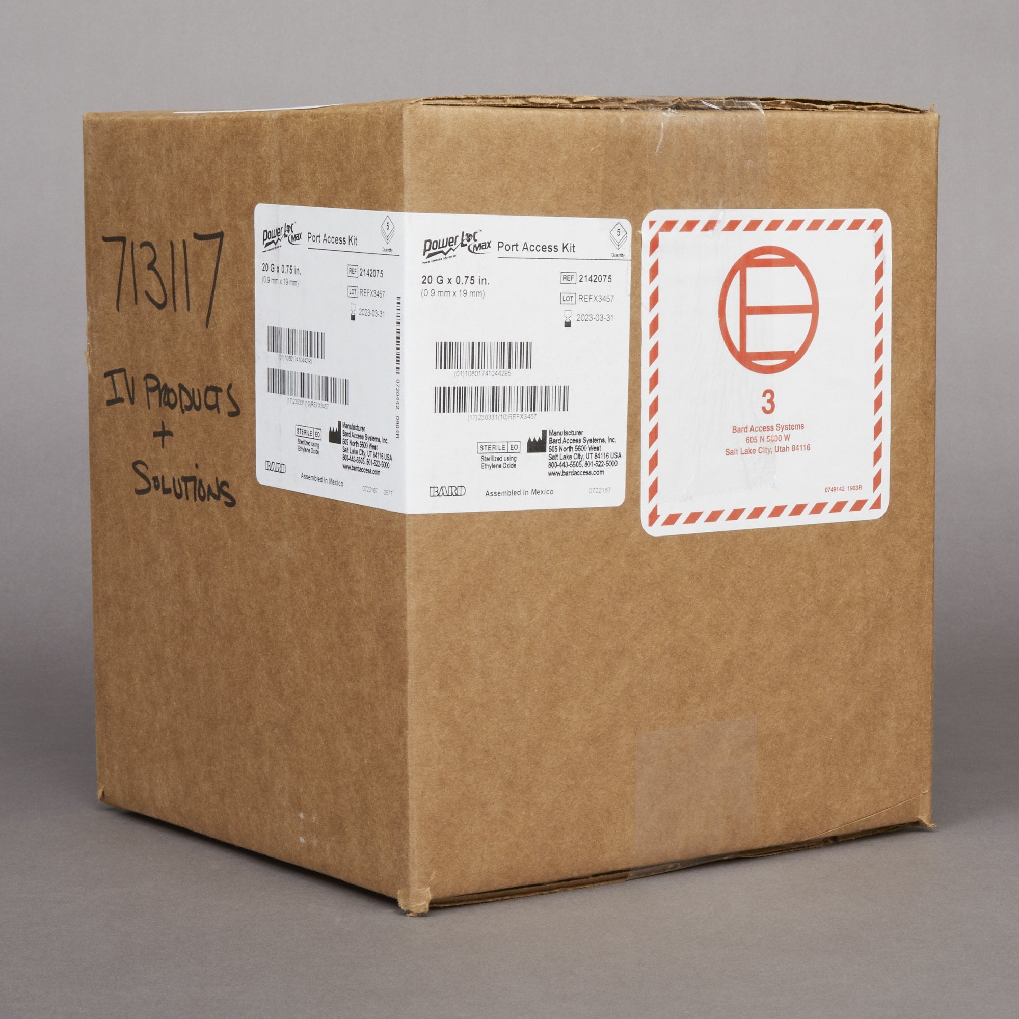 BD 2142075 - PowerLoc® Max Huber Infusion Kits - 1/Each, 5/Case