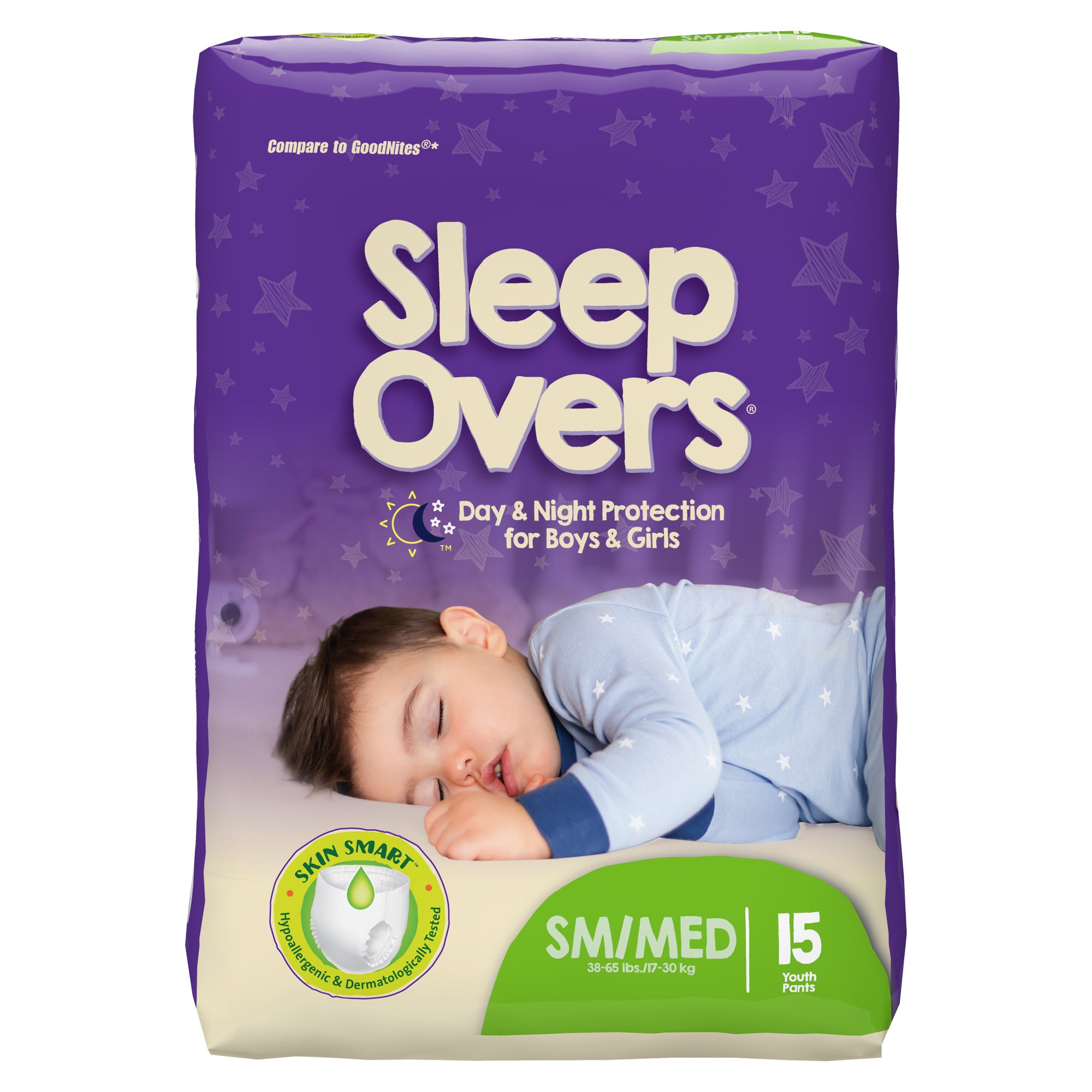 First Quality Products LLC SLP05301 - Cuties® Sleep Overs® Absorbent Underwear, Small / Medium - 1/Bag, 4/Case