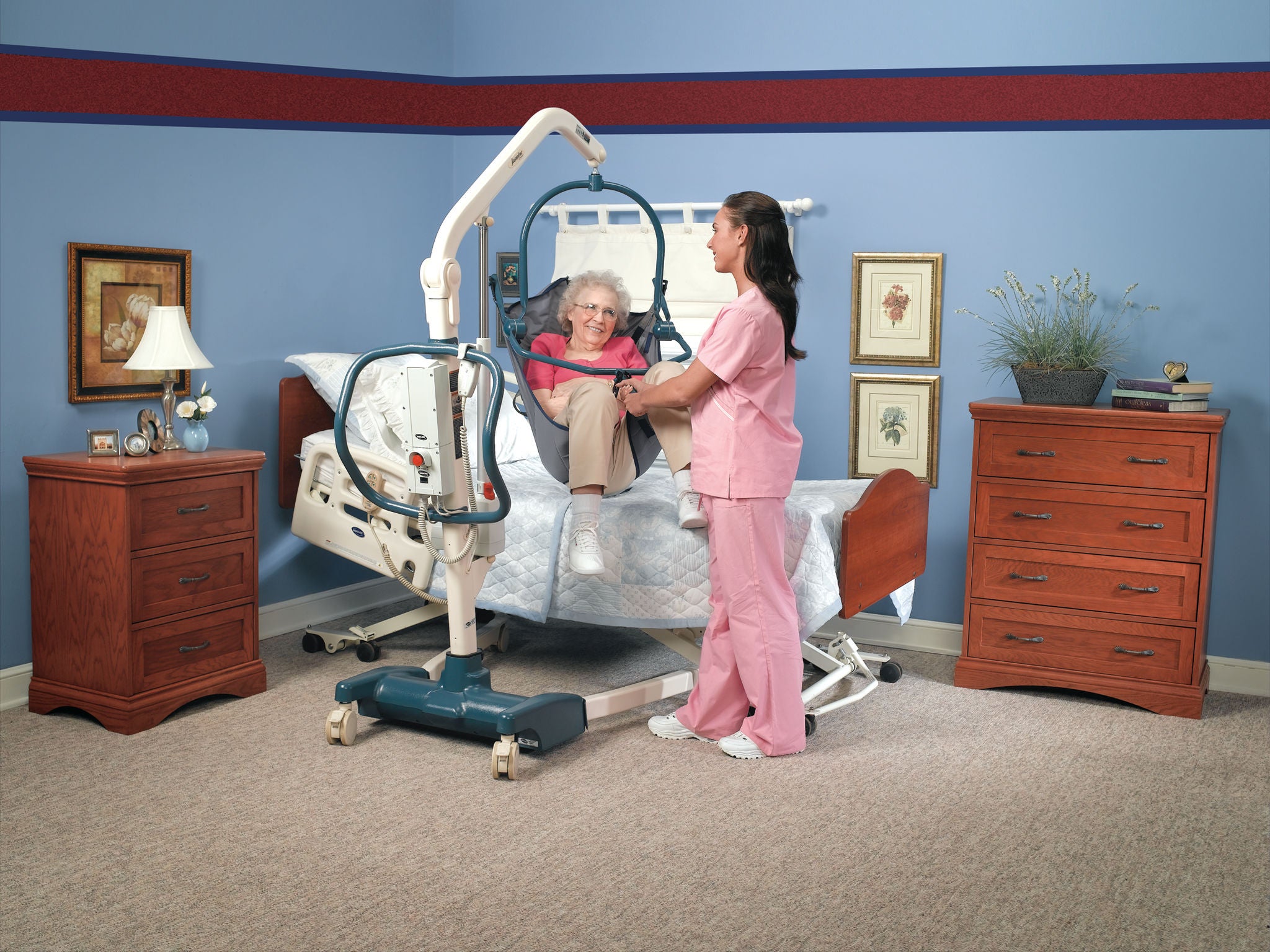 Invacare - 2483778 Patient Sling Universal High 4 Point Cradle With Head Support Medium 500 lbs. Weight Capacity