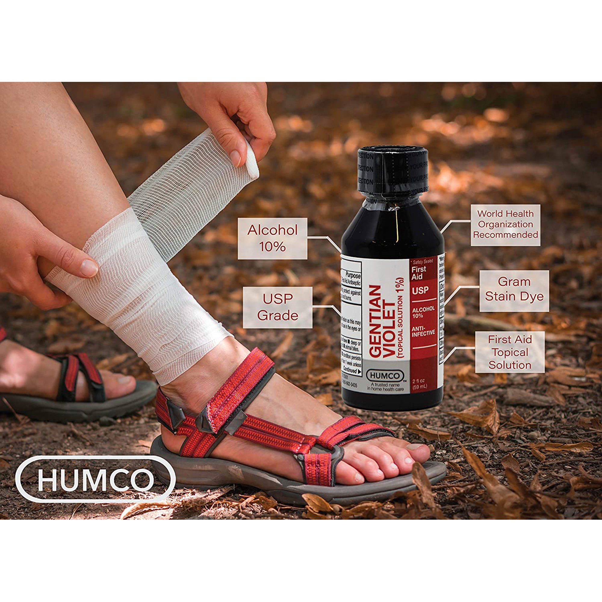 Humco 00395100392 - Humco Gentian Violet First Aid Antibiotic, 2-ounce Bottle - 1/Each
