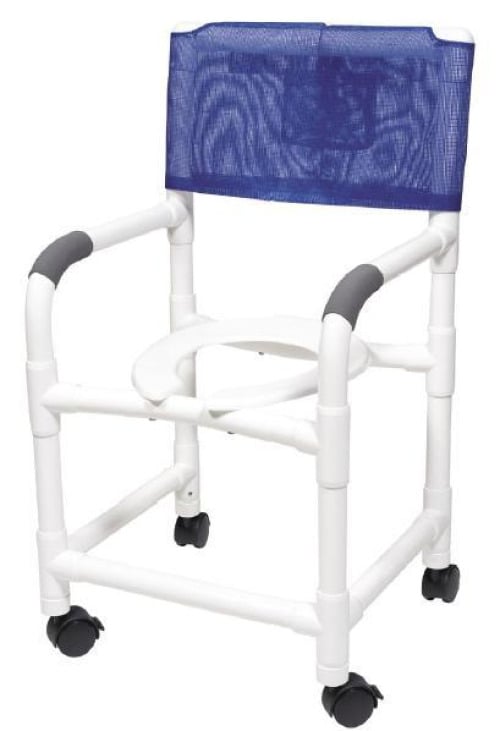 Graham-Field - 89250 Commode / Shower Chair Lumex® Fixed Arms PVC Frame Mesh Backrest 26 Inch Seat Width 425 lbs. Weight Capacity