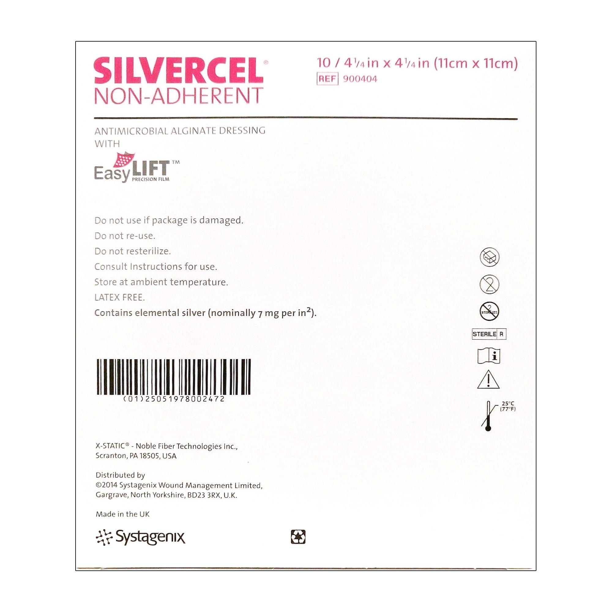Solventum Corporation - 900404 3M™ Silvercel™ Silver Alginate Dressing