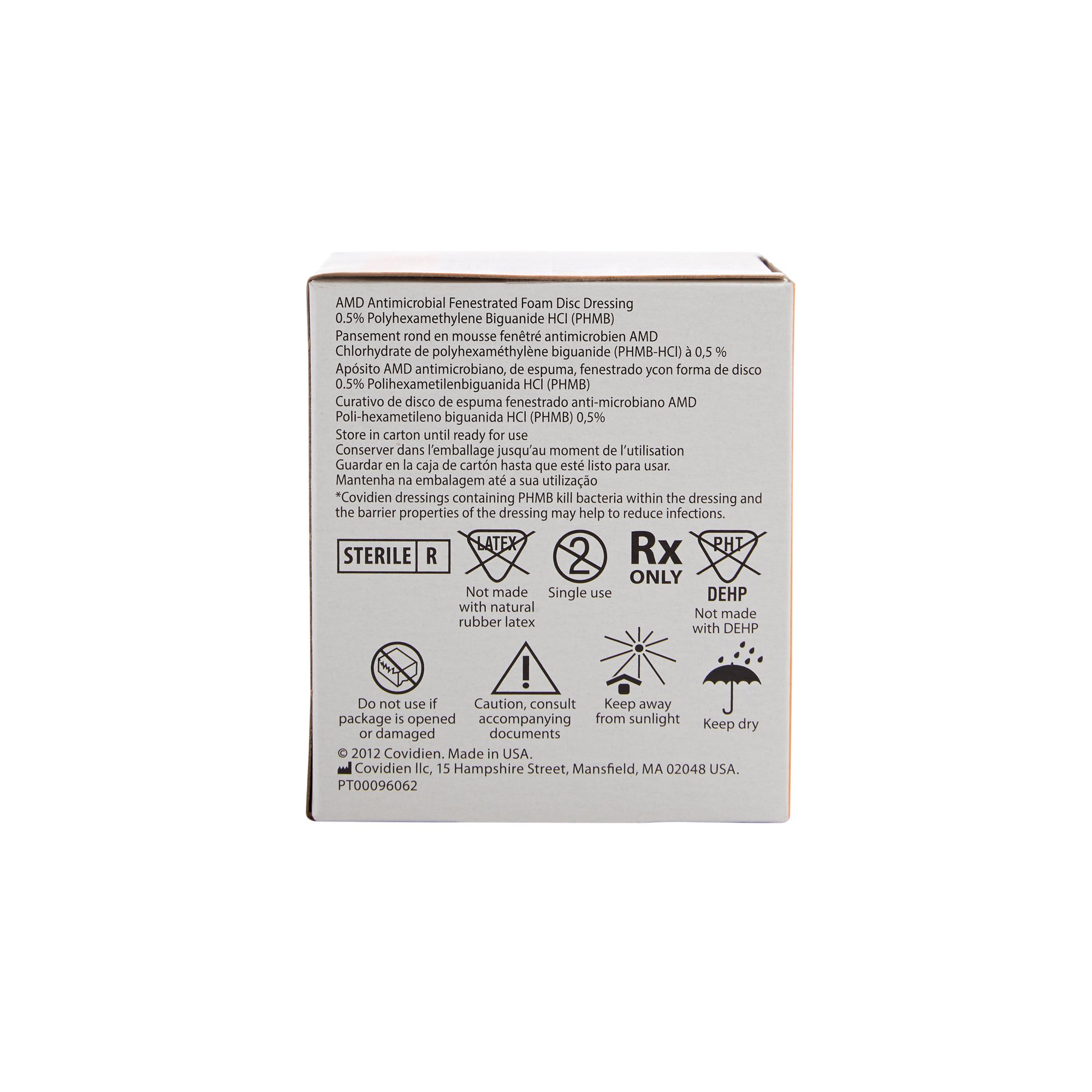 Cardinal - 55511AMD Kendall™ AMD Nonadhesive Antimicrobial Foam Dressing