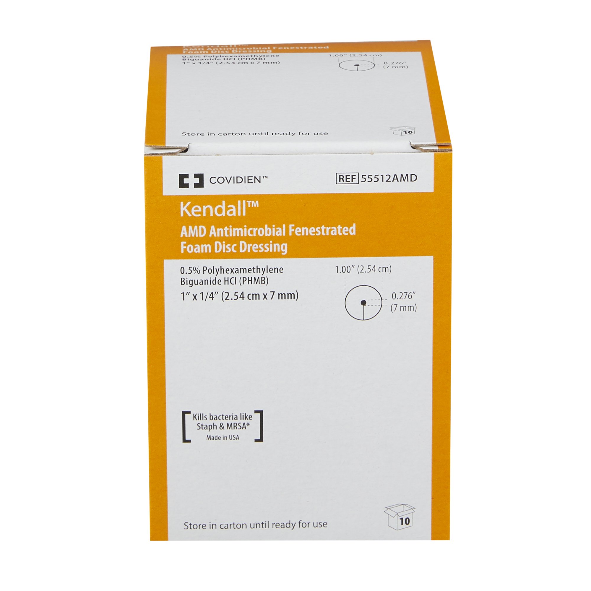 Cardinal - 55512AMD Kendall™ AMD Nonadhesive w/o Border Antimicrobial Foam Dressing