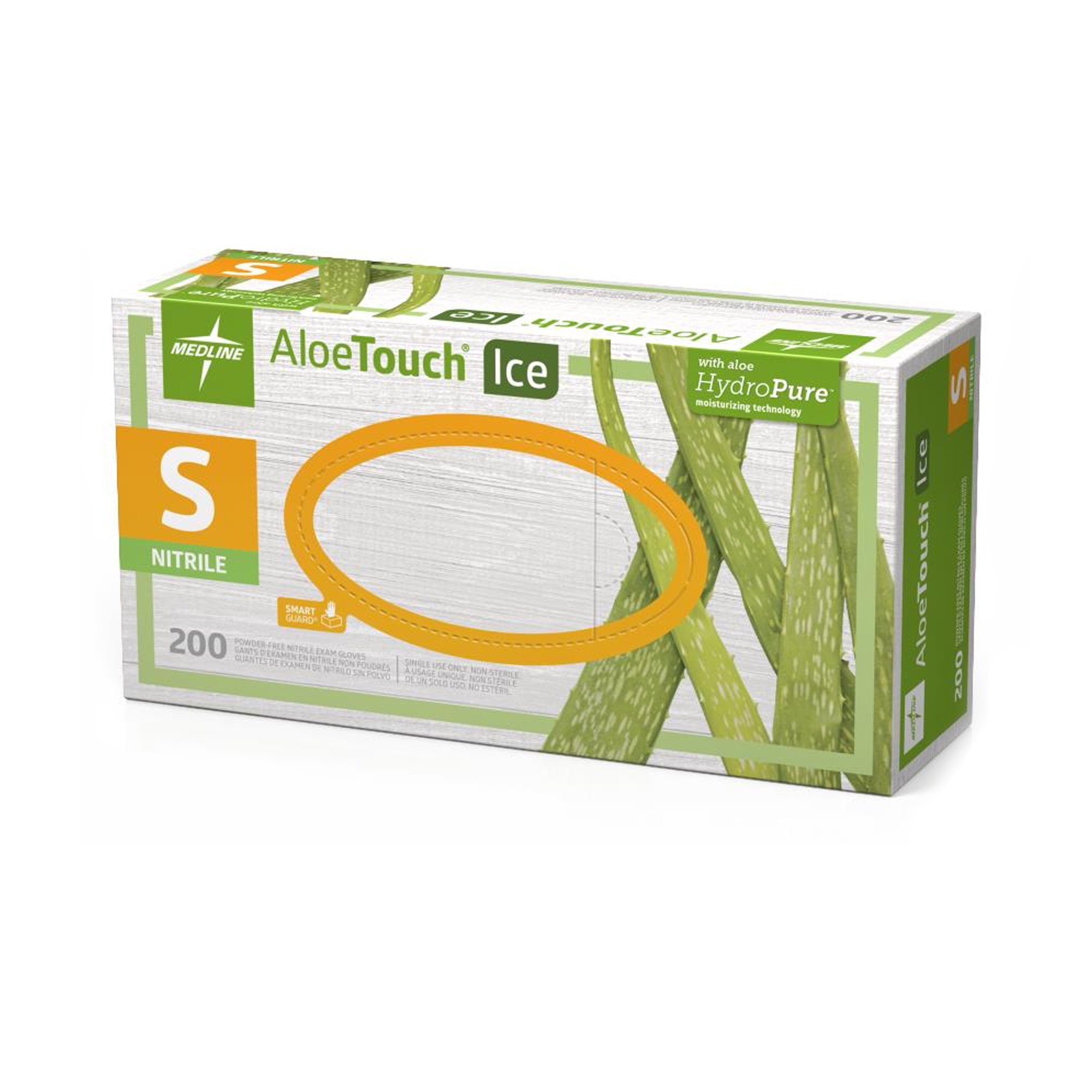 Medline MDS195284 - Aloetouch® Ice™ Nitrile Exam Glove, Small, Green - 200/Box, 2000/Case