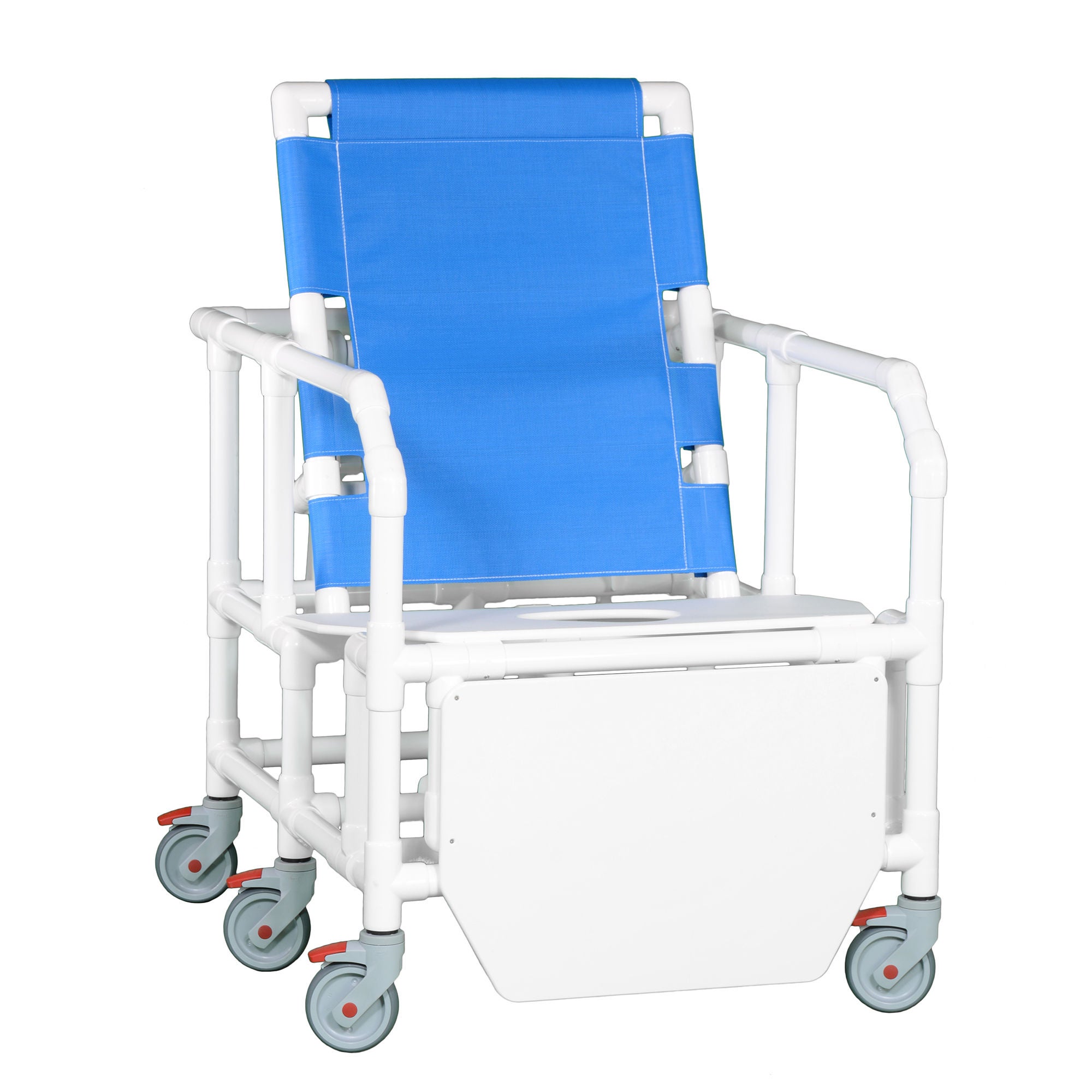 IPU - BSC650 RC FS Commode / Shower Chair ipu® Fixed Arms PVC Frame Reclining Backrest 28 Inch Seat Width 650 lbs. Weight Capacity