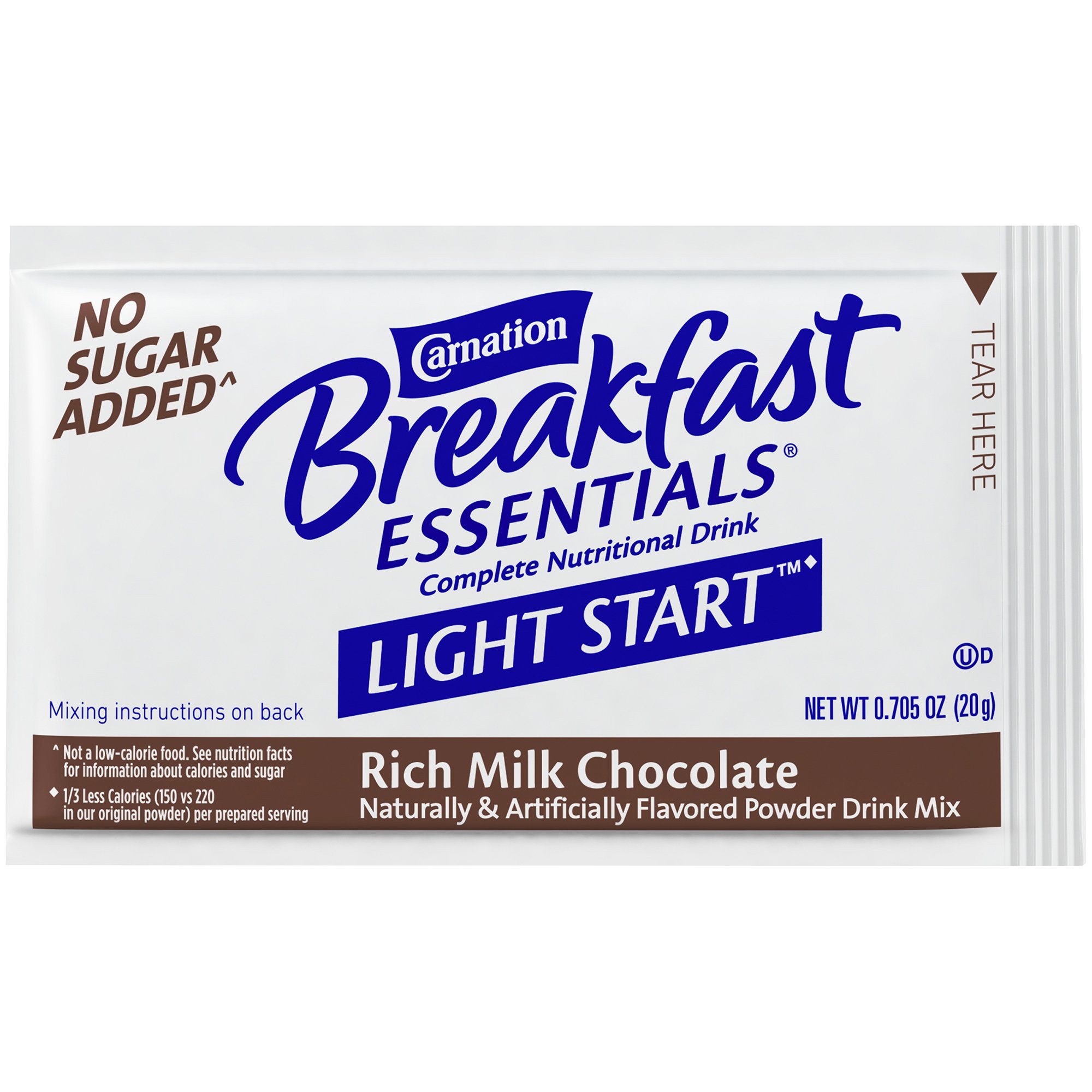 Nestle Healthcare Nutrition 10050000540423 - Carnation Breakfast Essentials® Light Start Chocolate Nutritional Drink Mix - 8/Box, 64/Case