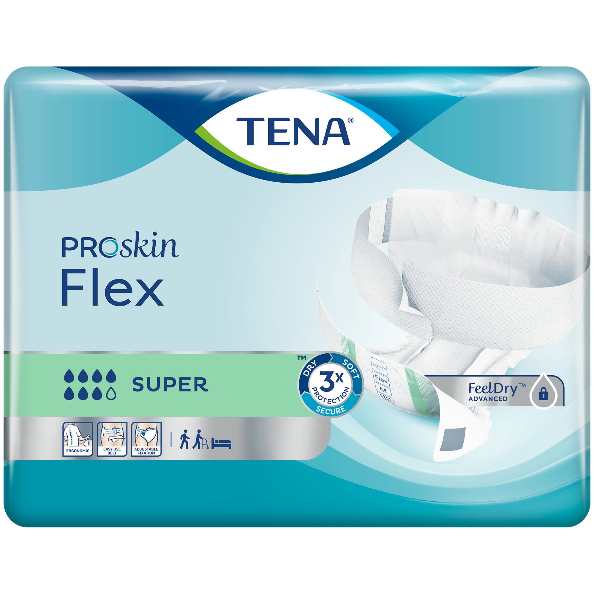 Essity HMS North America Inc - 67804 Incontinence Belted Undergarment TENA® ProSkin™ Flex Super Adult Size 8 Unisex Disposable Heavy Absorbency