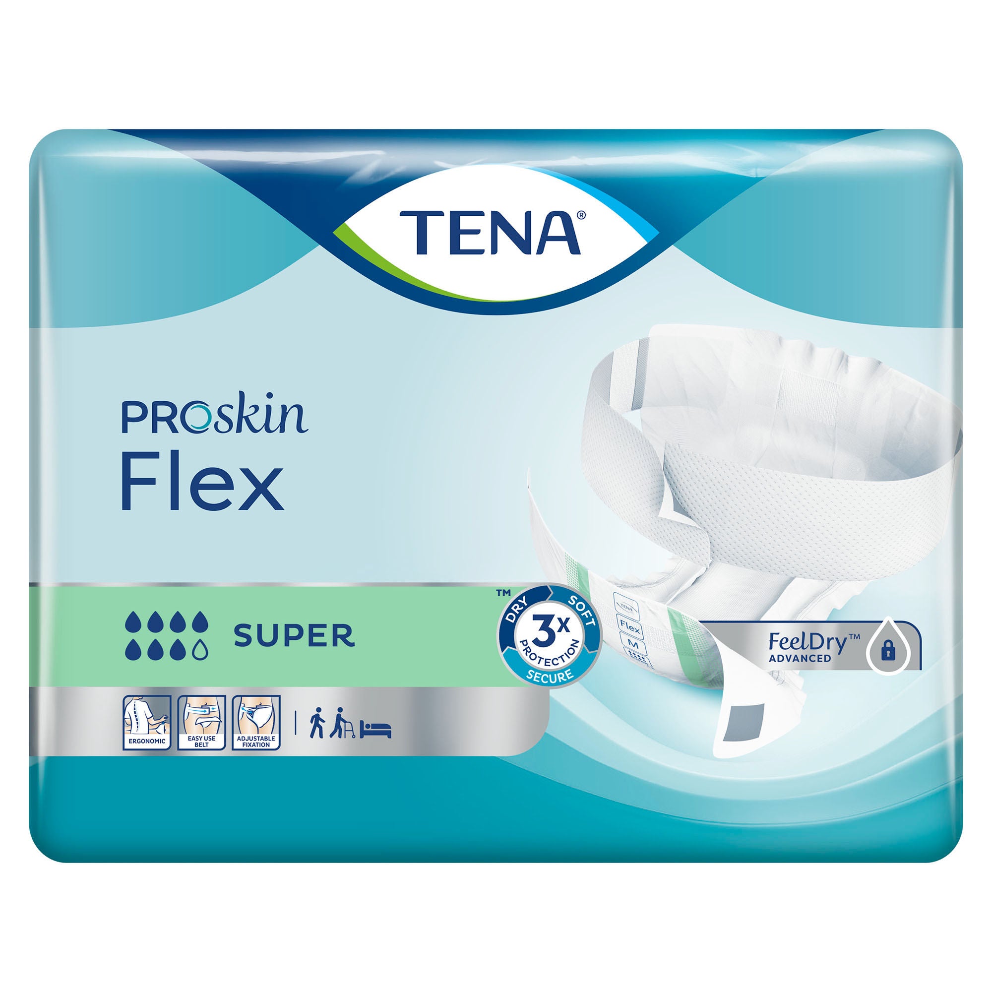 Essity HMS North America Inc - 67805 Incontinence Belted Undergarment TENA® ProSkin™ Flex Super Adult Size 12 Unisex Disposable Heavy Absorbency