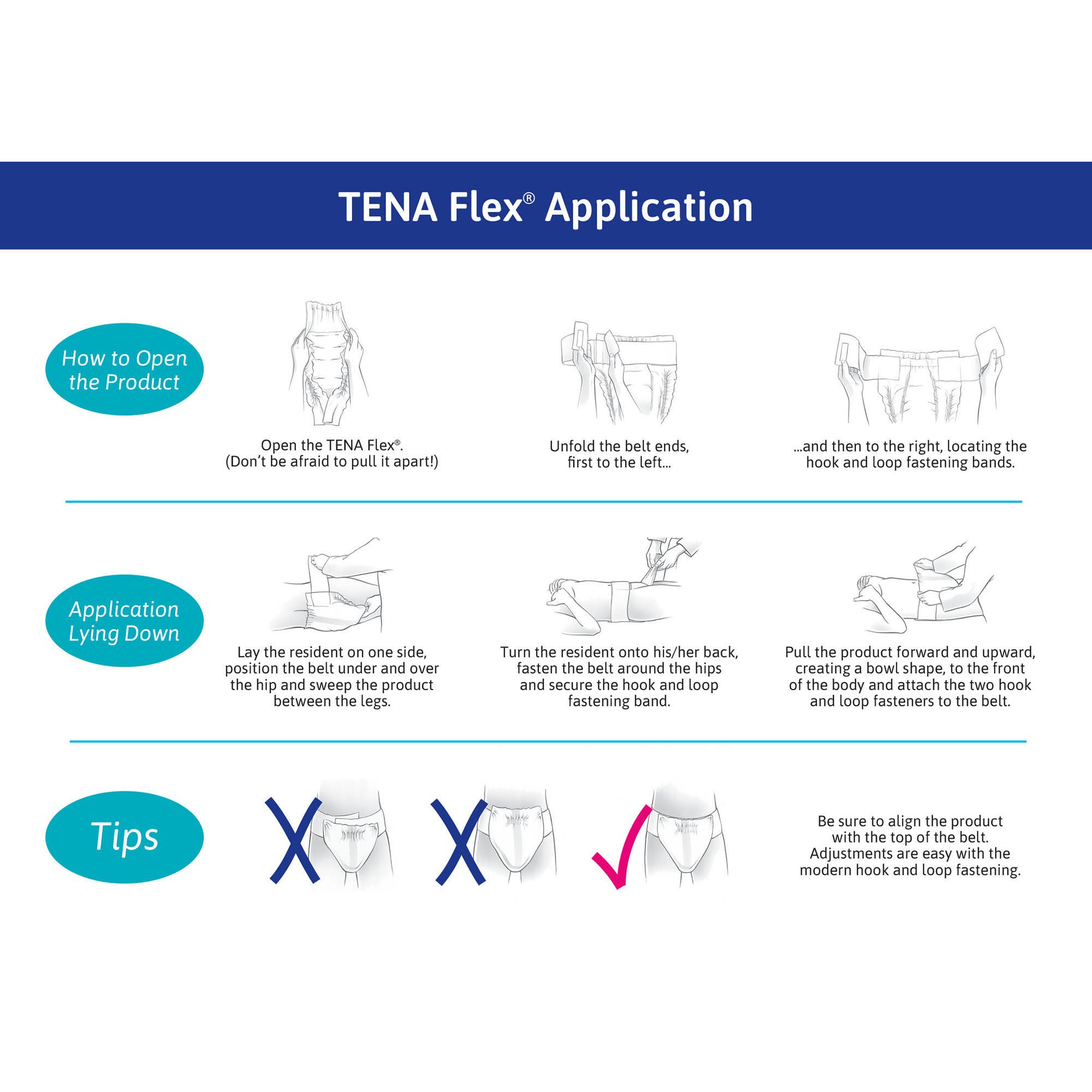 Essity HMS North America Inc - 67805 Incontinence Belted Undergarment TENA® ProSkin™ Flex Super Adult Size 12 Unisex Disposable Heavy Absorbency