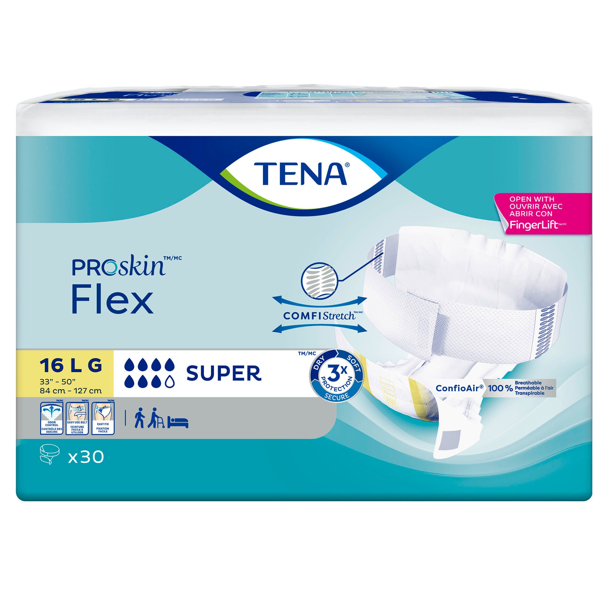 Essity HMS North America Inc - 67806 Incontinence Belted Undergarment TENA® ProSkin™ Flex Super Adult Size 16 Unisex Disposable Heavy Absorbency