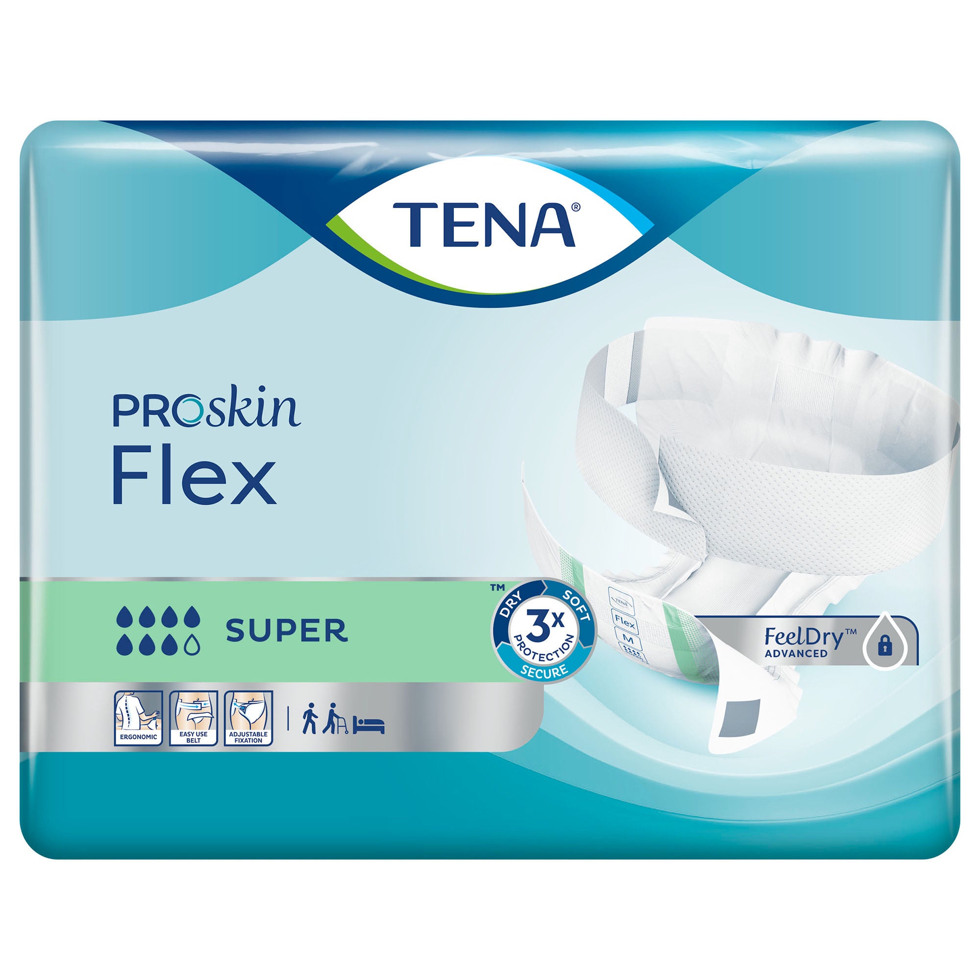Essity HMS North America Inc - 67807 Incontinence Belted Undergarment TENA® ProSkin™ Flex Super Adult Size 20 Unisex Disposable Heavy Absorbency