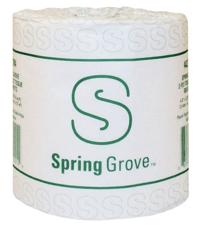 Saalfeld Redistribution - V00344 Toilet Tissue Spring Grove™ White 2-Ply Standard Size Cored Roll 500 Sheets 3-1/4 X 4-1/2 Inch