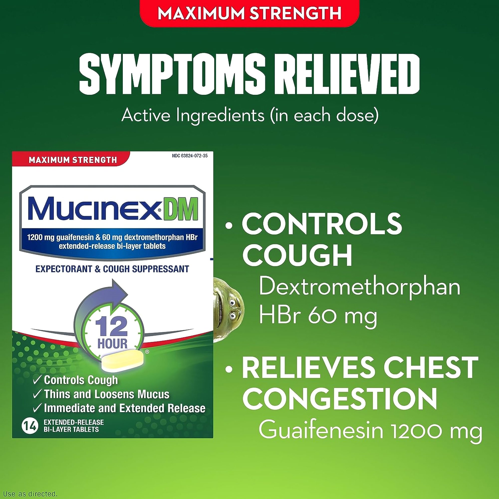 Reckitt Benckiser 63824007235 - Mucinex® DM Cold and Cough Relief - 14/Box