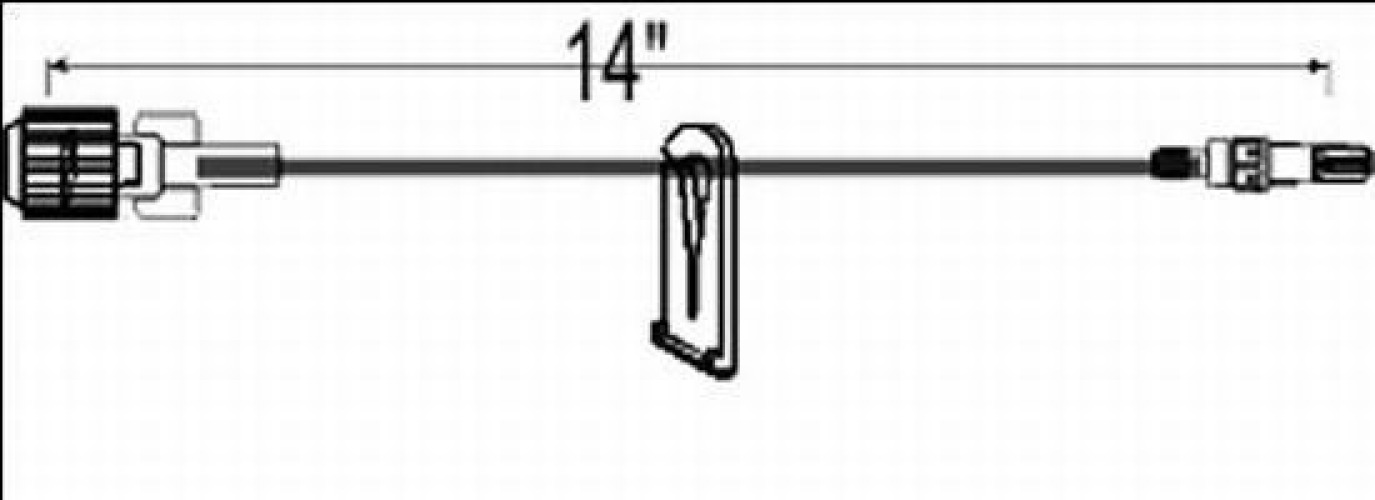 ICU Medical - B1113 IV Extension Set ICU Small Bore 12 Inch Tubing