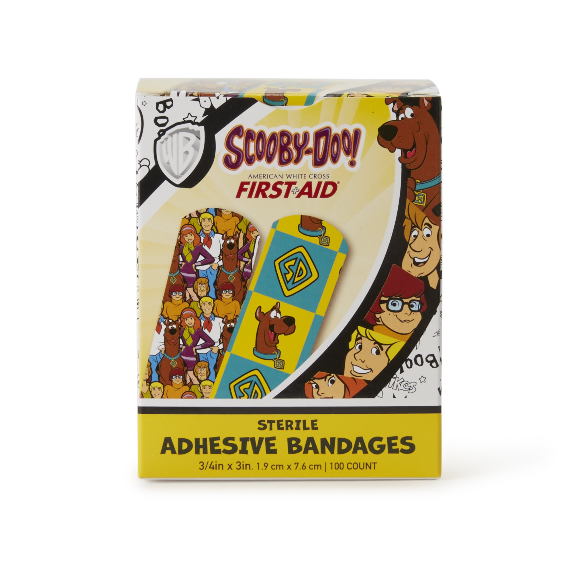 Dukal 1065737 - American® White Cross Stat Strip® Scooby-Doo Adhesive Strip, 0.75 x 3 Inch - 100/Box, 1200/Case