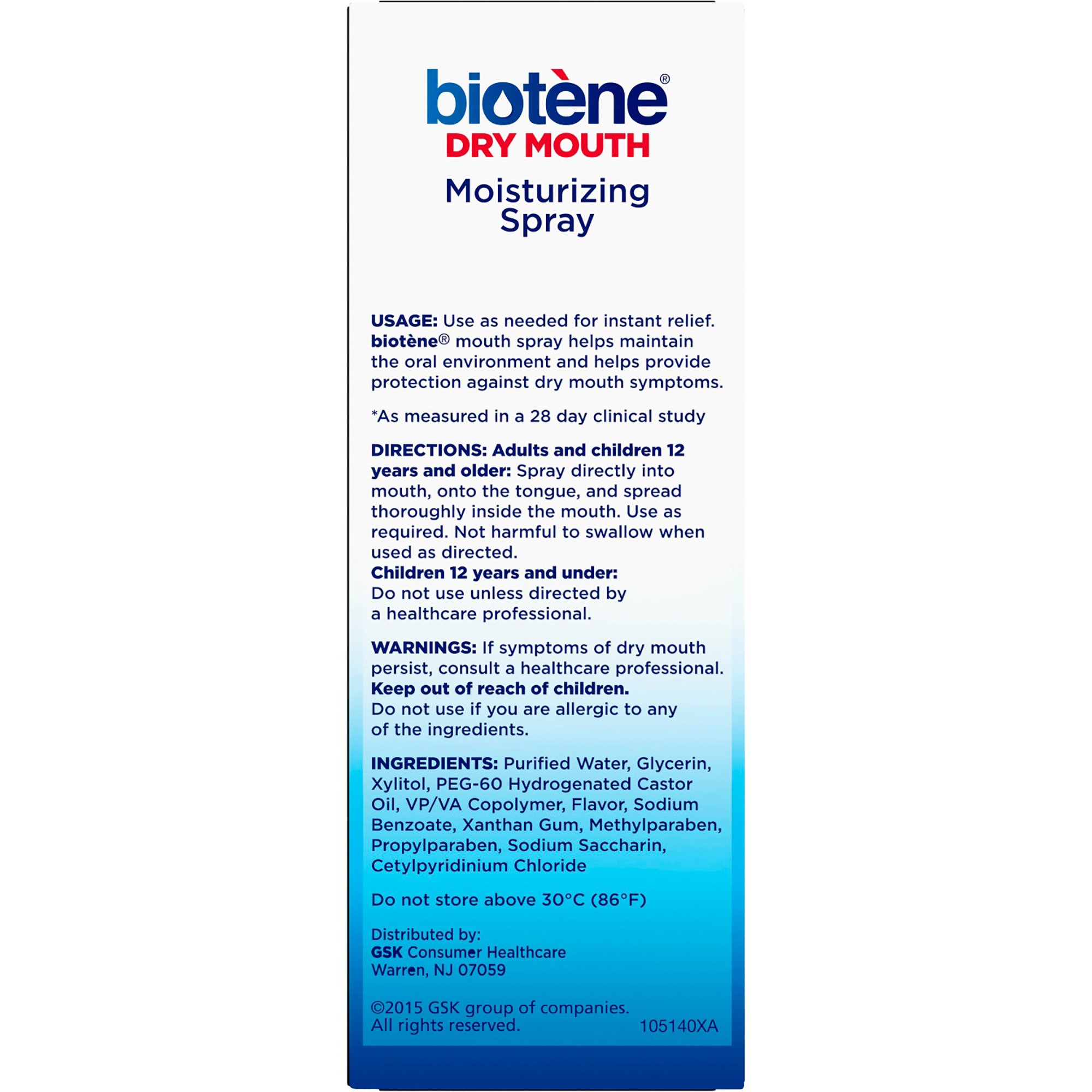 Glaxo Consumer Products 04858200115 - Biotène® Mouth Moisturizer, 1.5-ounce Spray Bottle - 1/Each
