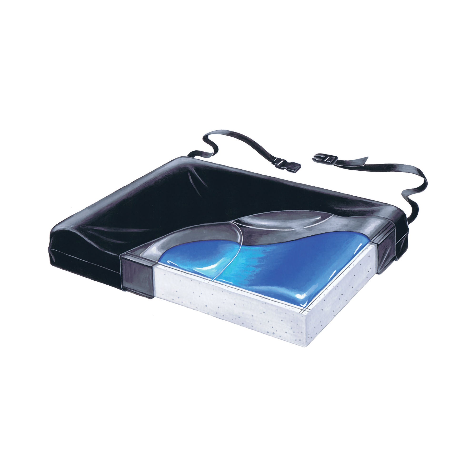 Skil-Care - 751046 Seat Cushion Stability Plus 16 W X 16 L X 2-1/2 D Inch Foam / Gel