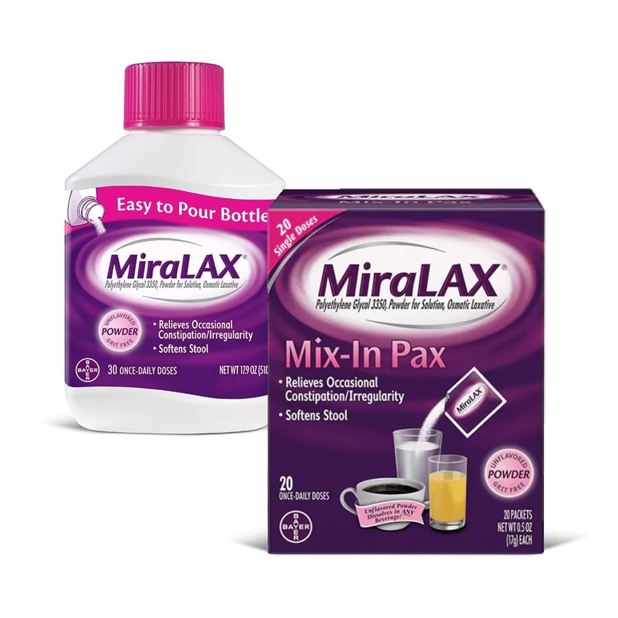 Bayer - 11523726808 MiraLAX® Polyethylene Glycol 3350 Laxative