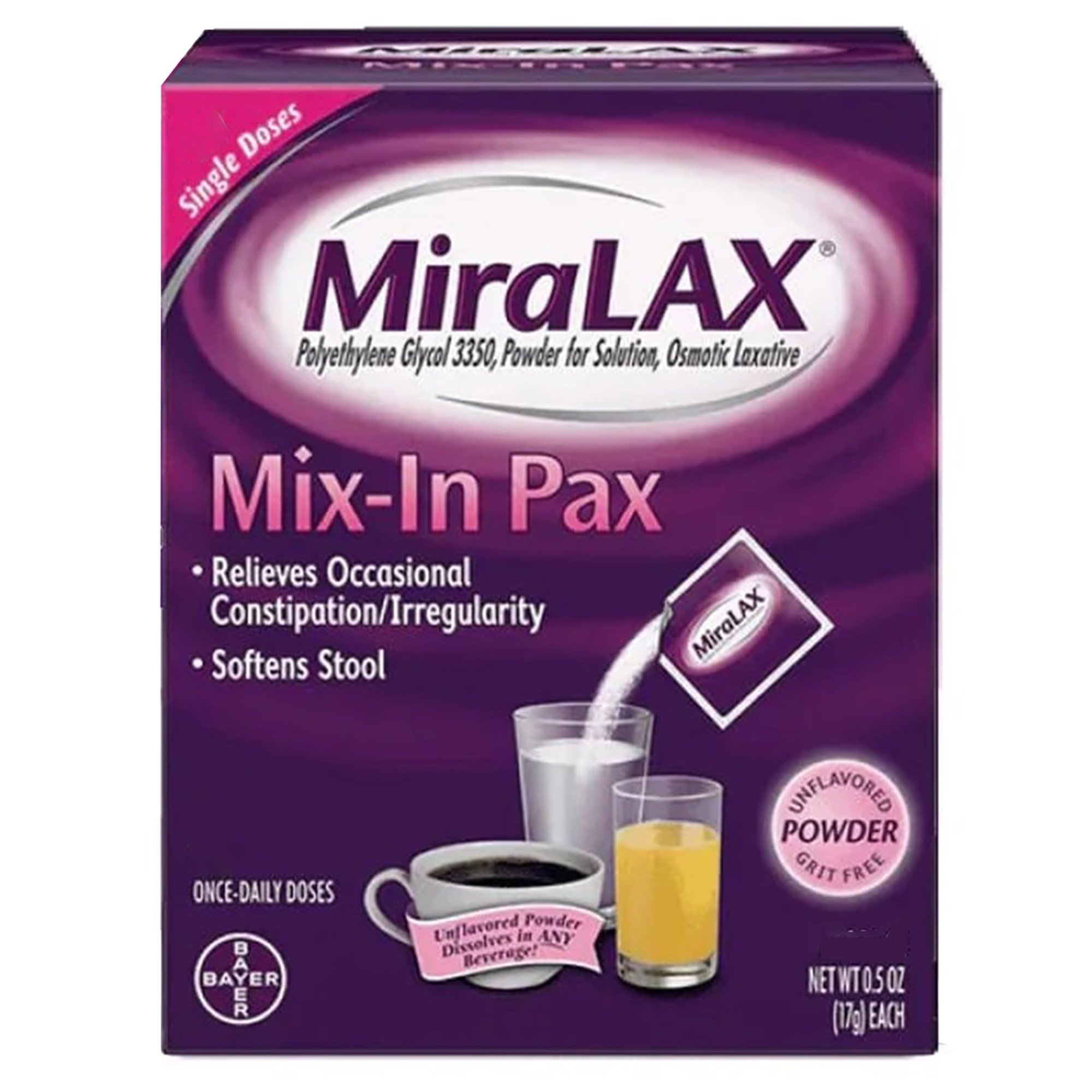 Bayer - 11523726808 MiraLAX® Polyethylene Glycol 3350 Laxative