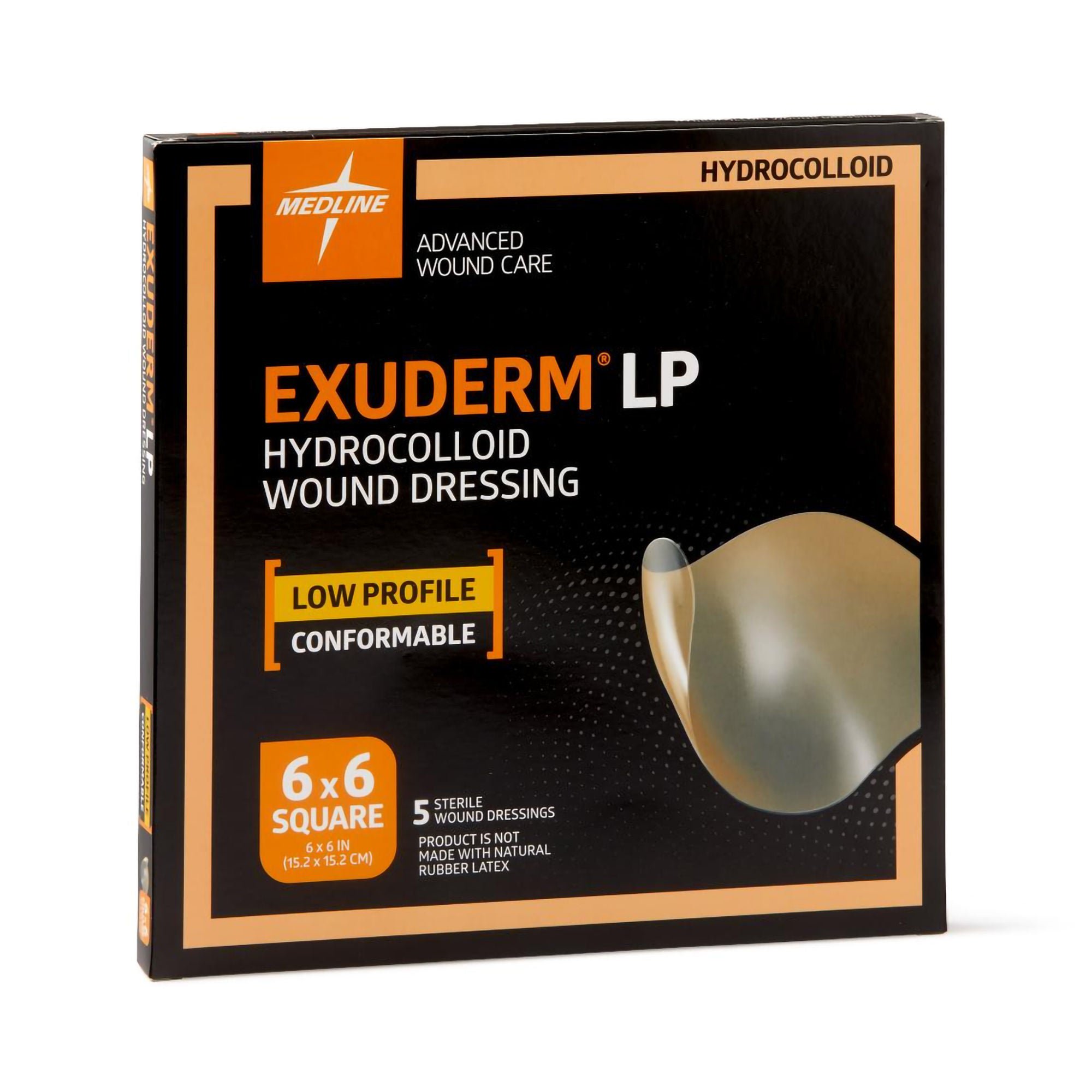 Medline - MSC5125 Hydrocolloid Dressing Exuderm LP 6 X 6 Inch Square Hydrocolloid
