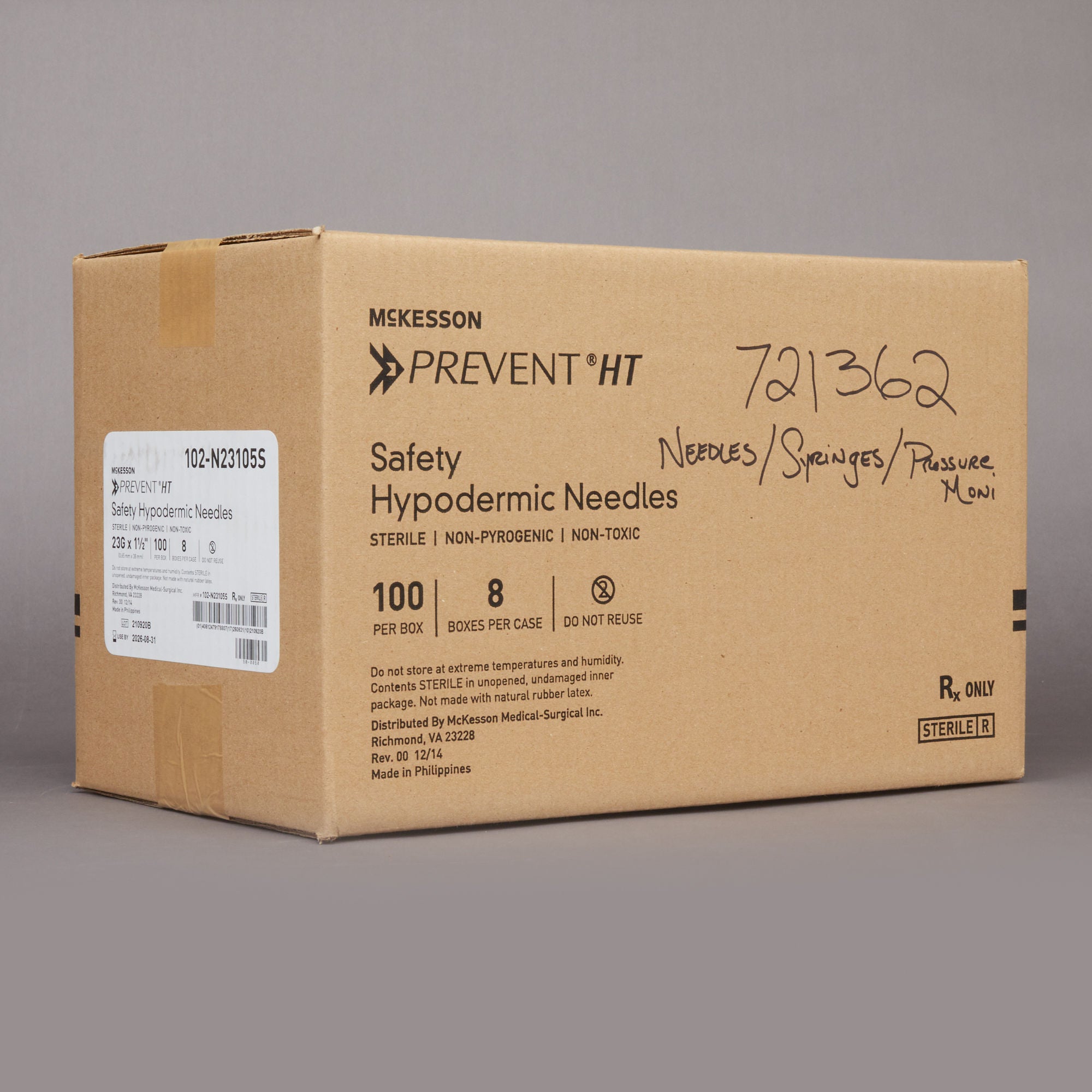 McKesson Brand - 102-N23105S McKesson Prevent® HT Hypodermic Needle
