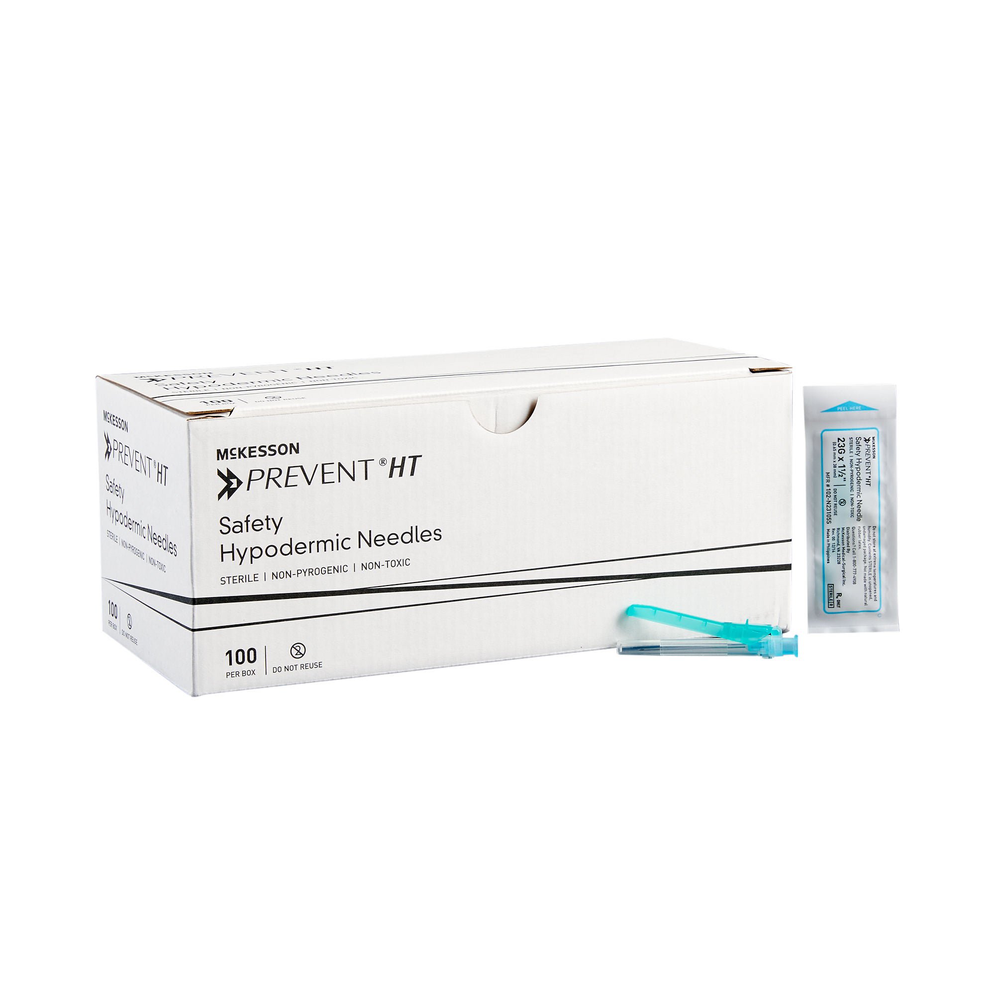 McKesson Brand - 102-N23105S McKesson Prevent® HT Hypodermic Needle, 23 Gauge, 1-1/2 Inch Length